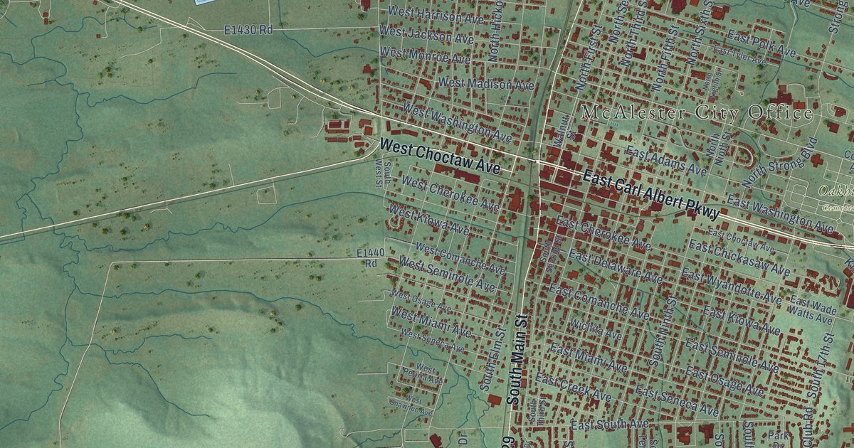 Map of McAlester, Oklahoma in 2026