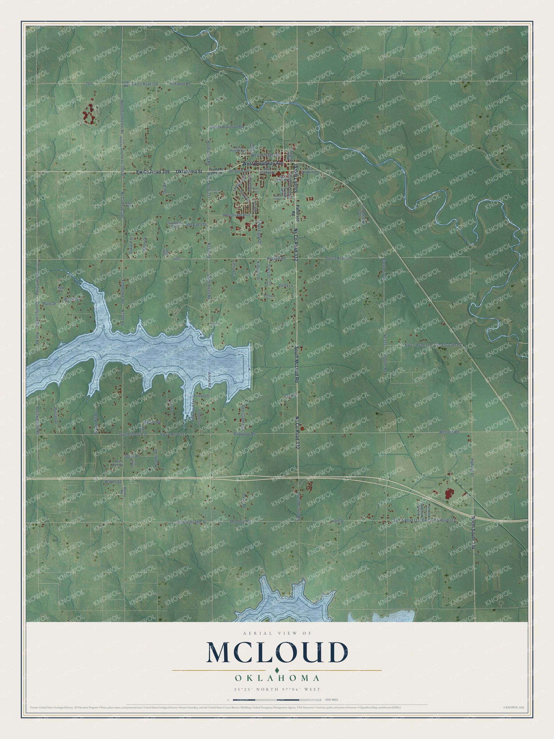Watermarked full-map preview of McLoud, Oklahoma