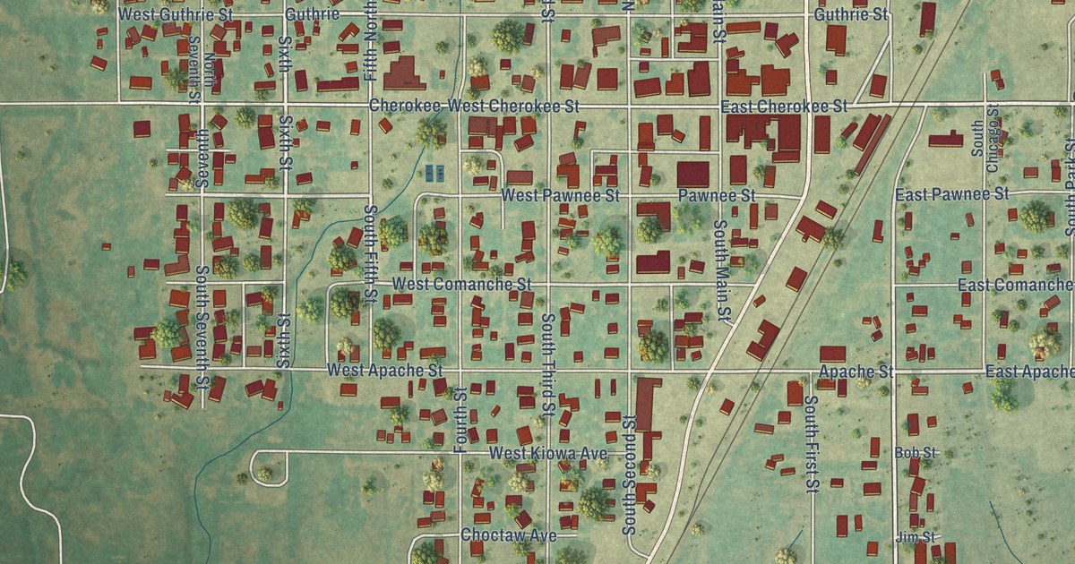Map of Medford, Oklahoma in 2026