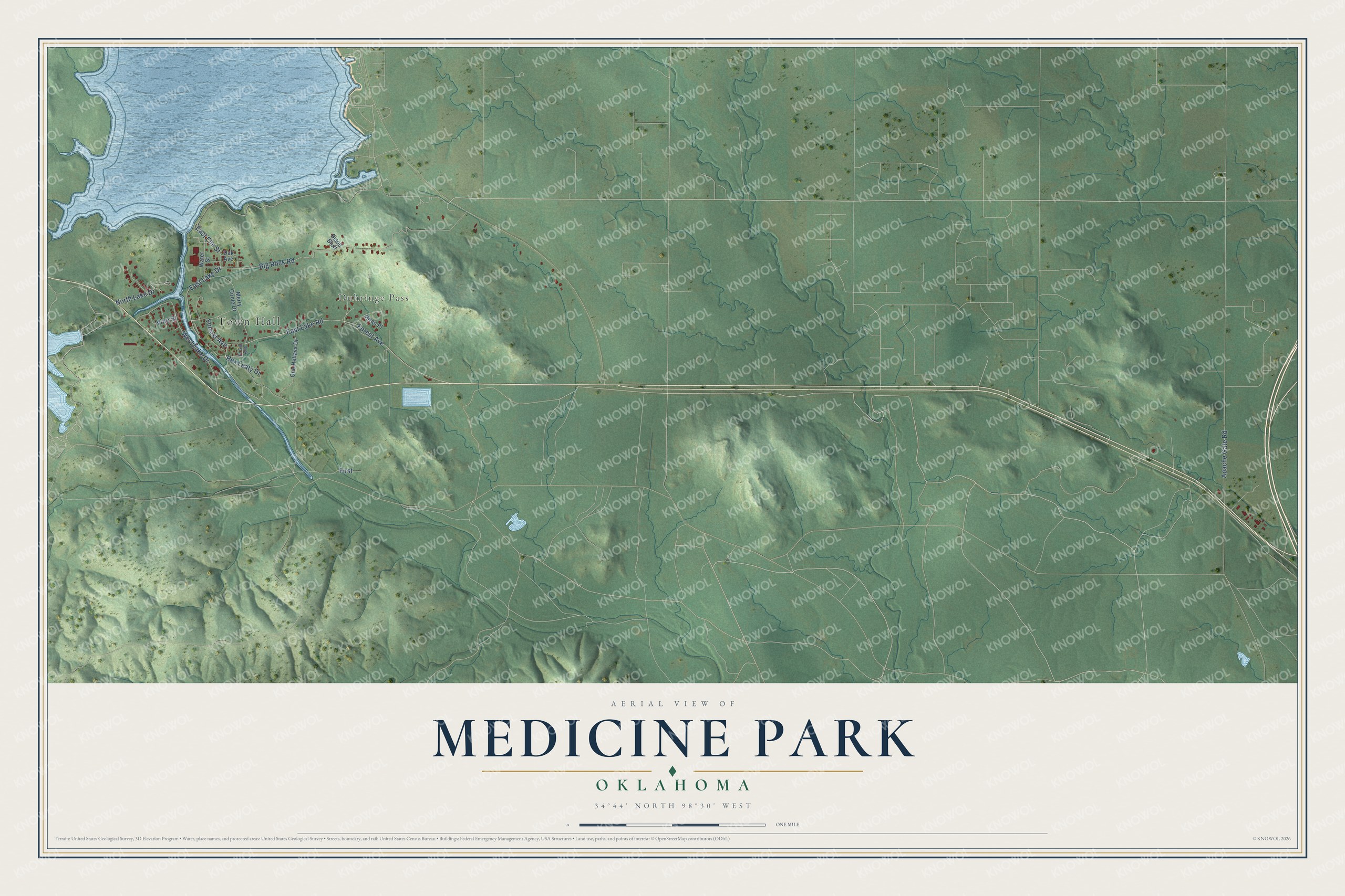 Watermarked full-map preview of Medicine Park, Oklahoma