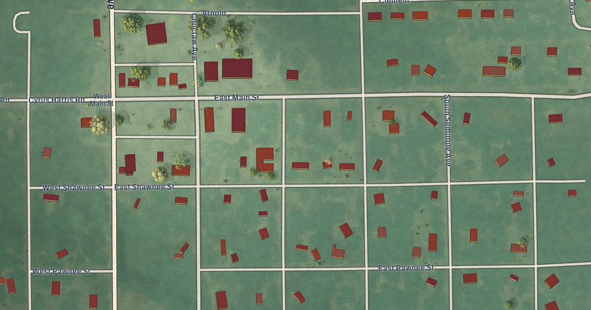 Map of Mill Creek, Oklahoma in 2026