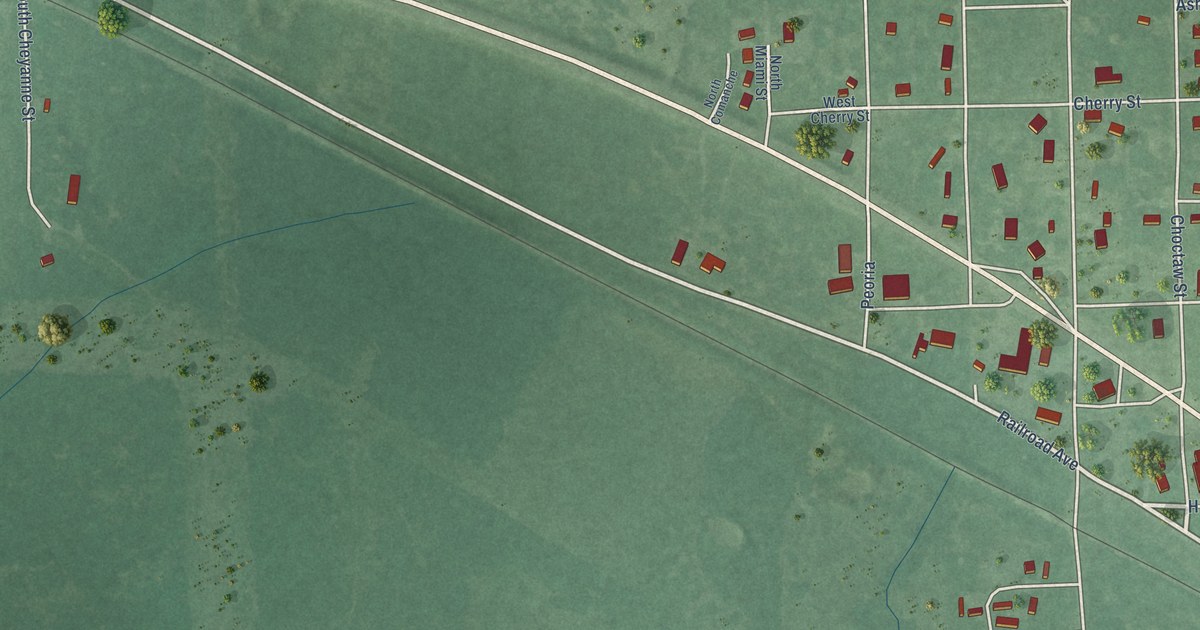 Map of Millerton, Oklahoma in 2026