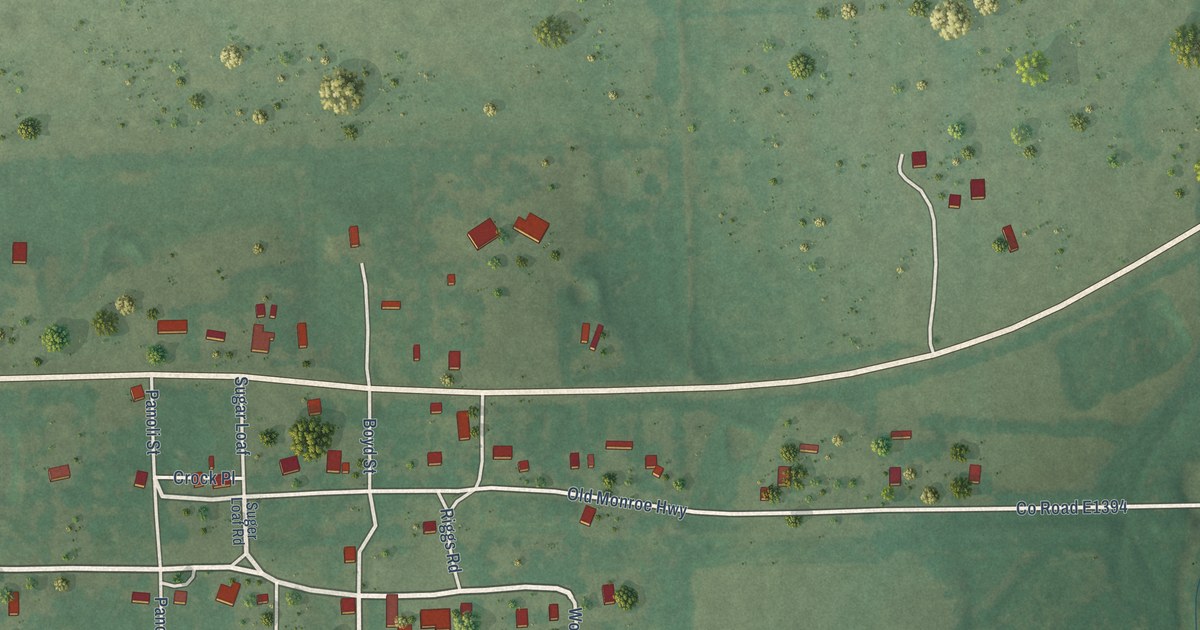 Map of Monroe, Oklahoma in 2026