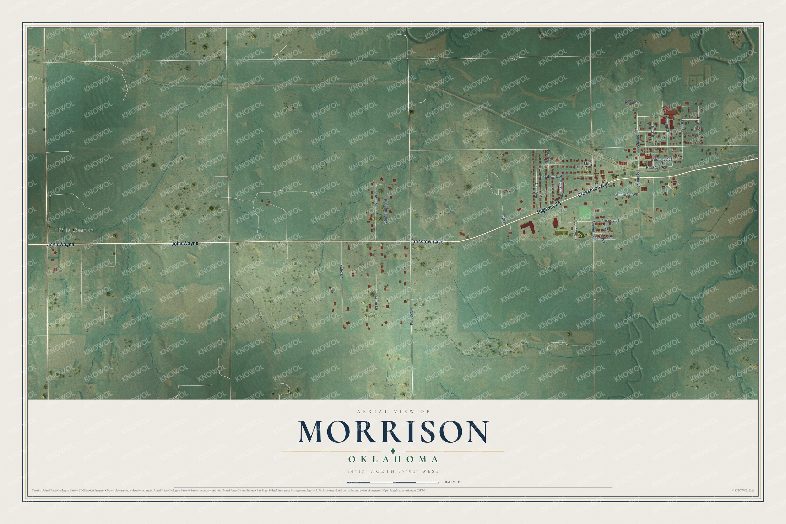 Watermarked full-map preview of Morrison, Oklahoma