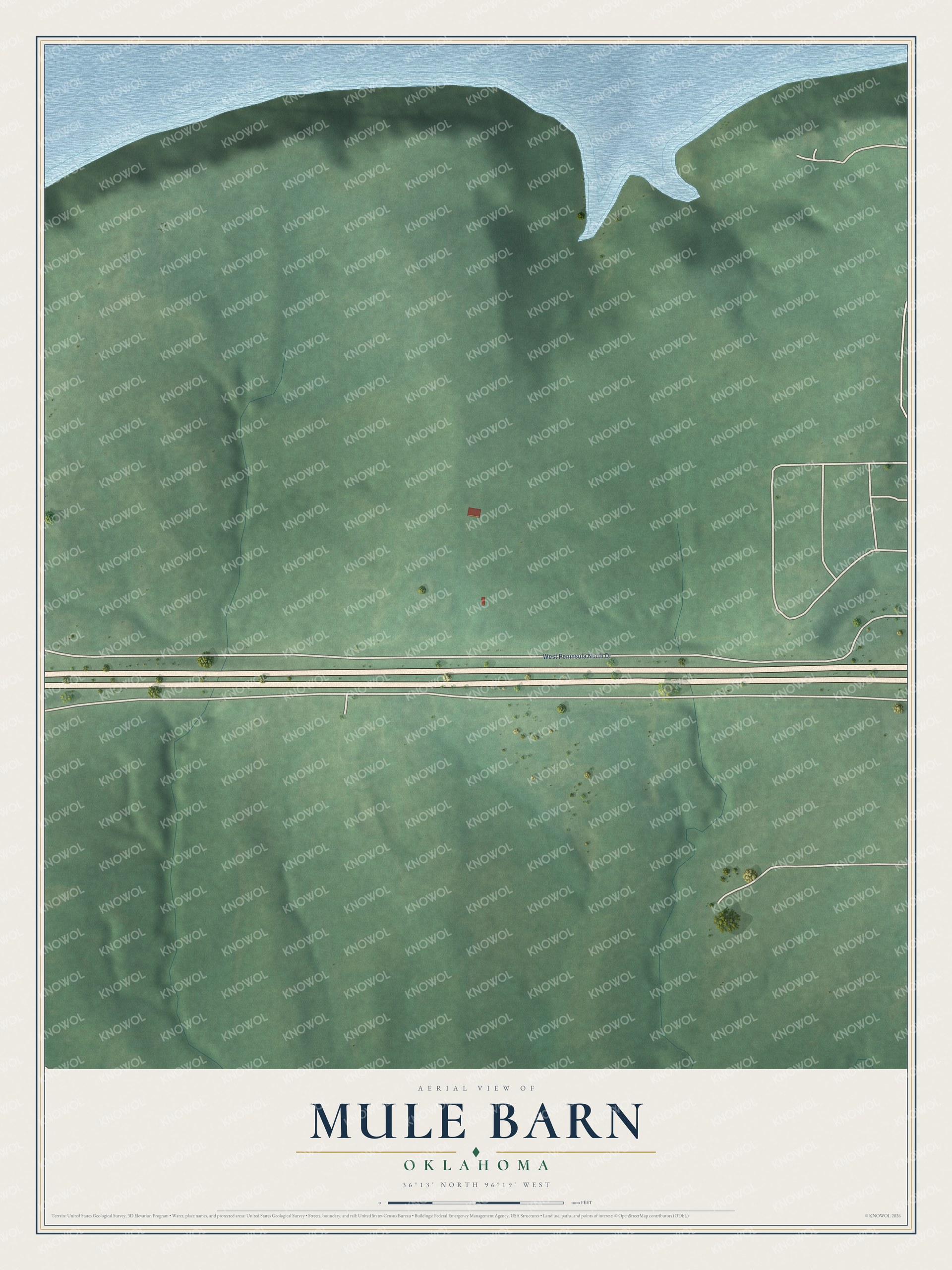 Watermarked full-map preview of Mule Barn, Oklahoma