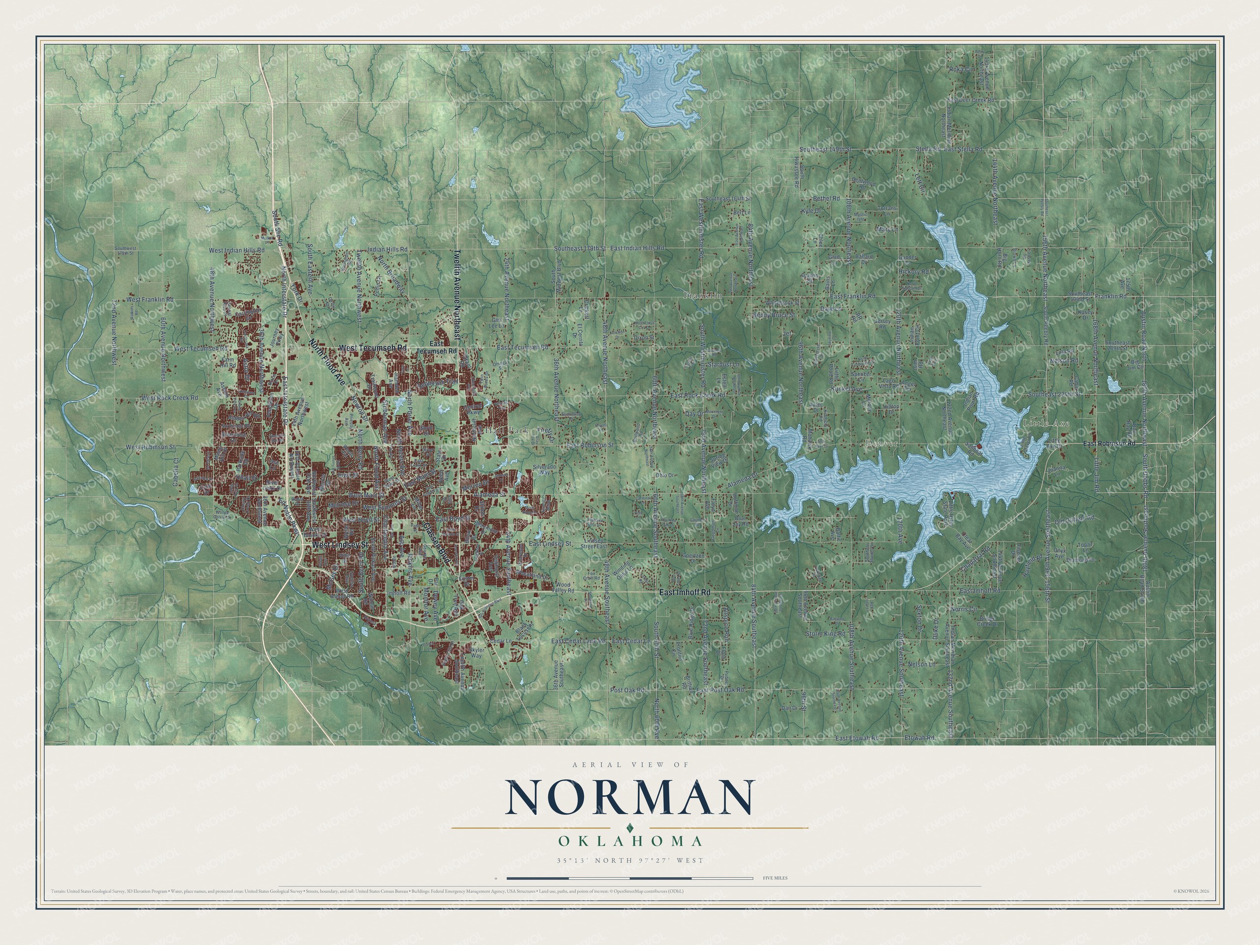 Watermarked full-map preview of Norman, Oklahoma