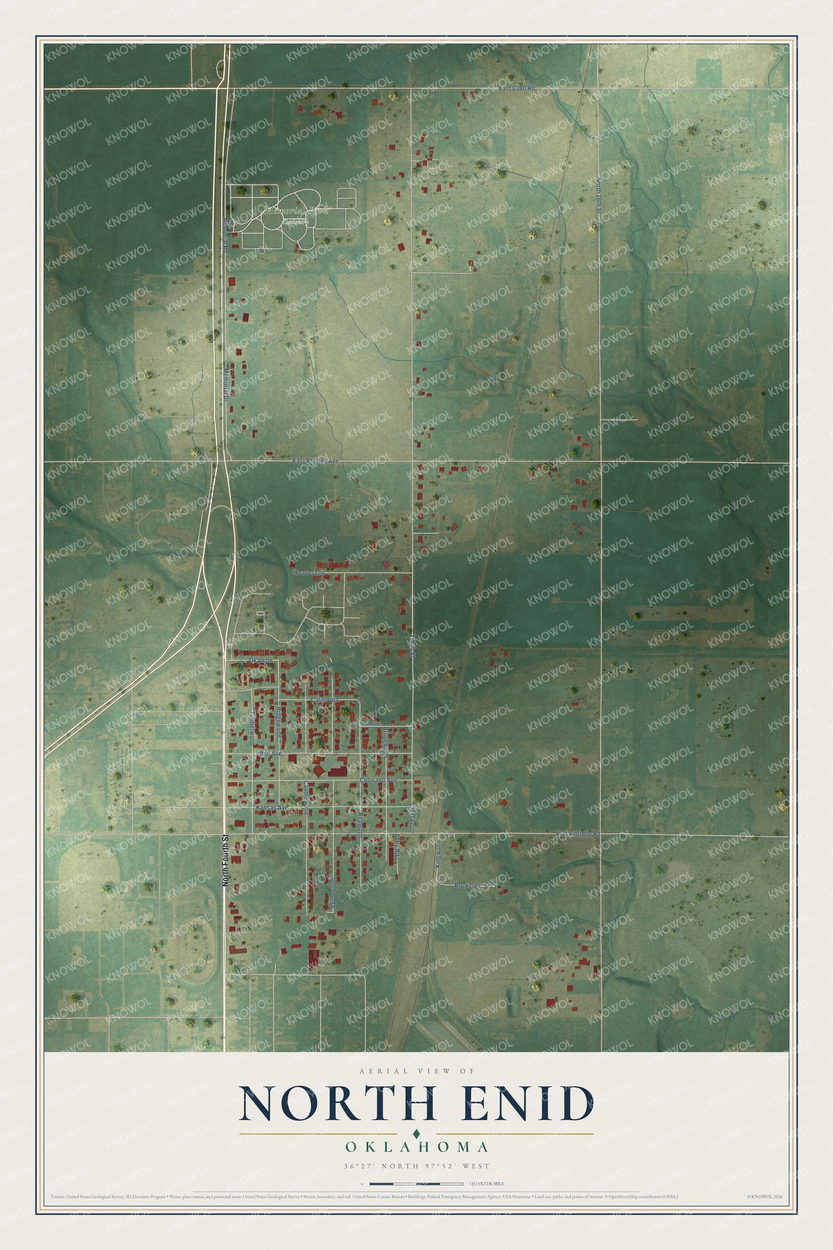 Watermarked full-map preview of North Enid, Oklahoma