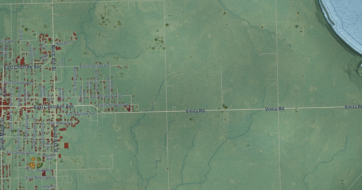 Map of Nowata, Oklahoma in 2026