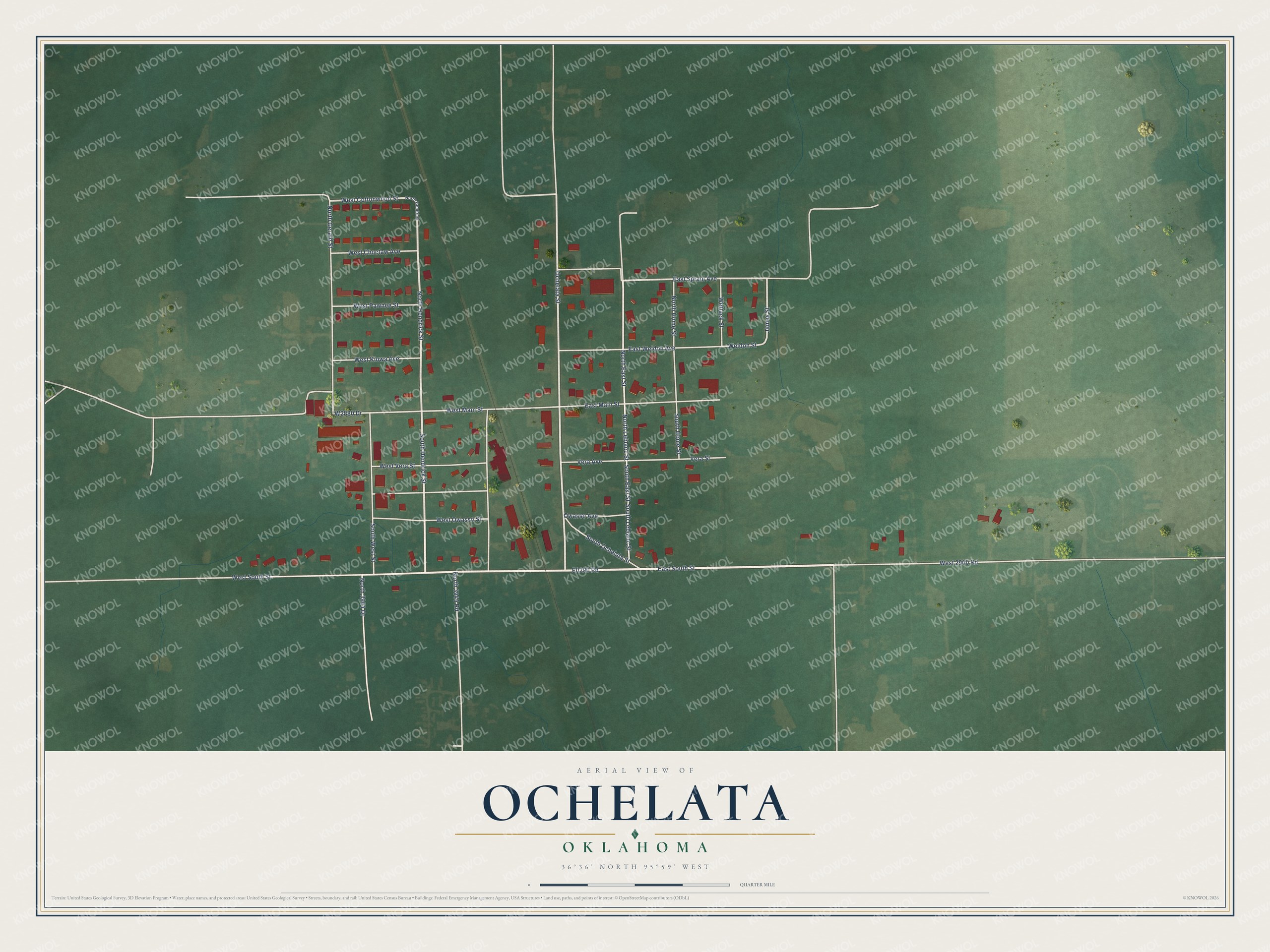 Watermarked full-map preview of Ochelata, Oklahoma