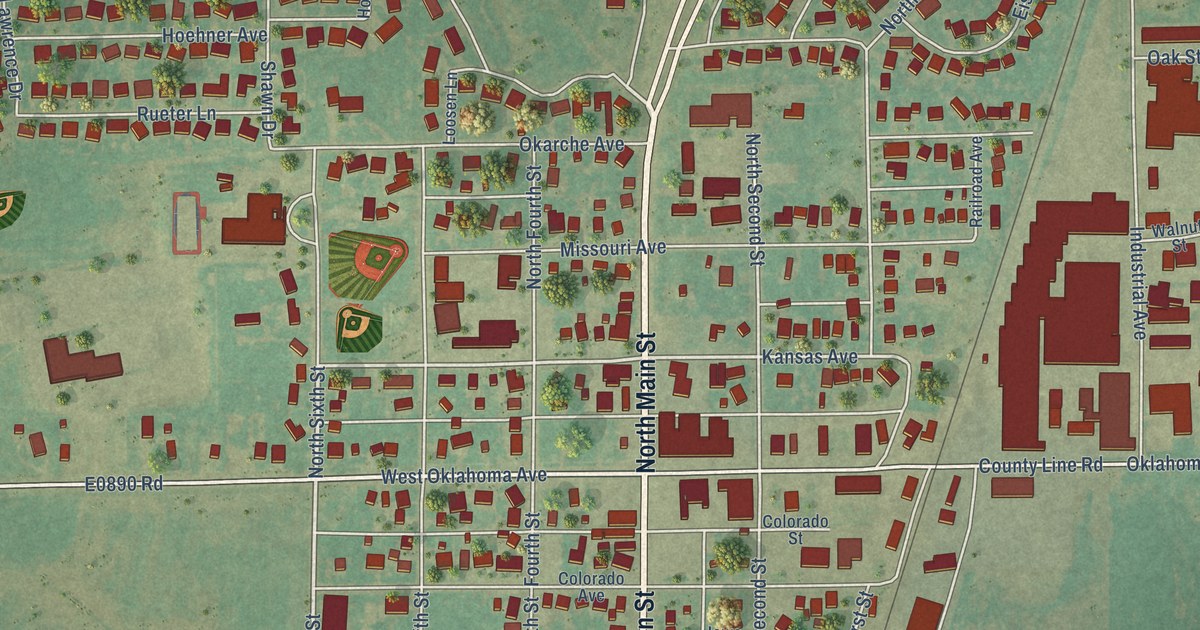 Map of Okarche, Oklahoma in 2026