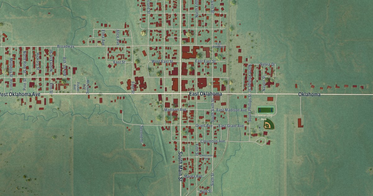 Map of Okeene, Oklahoma in 2026