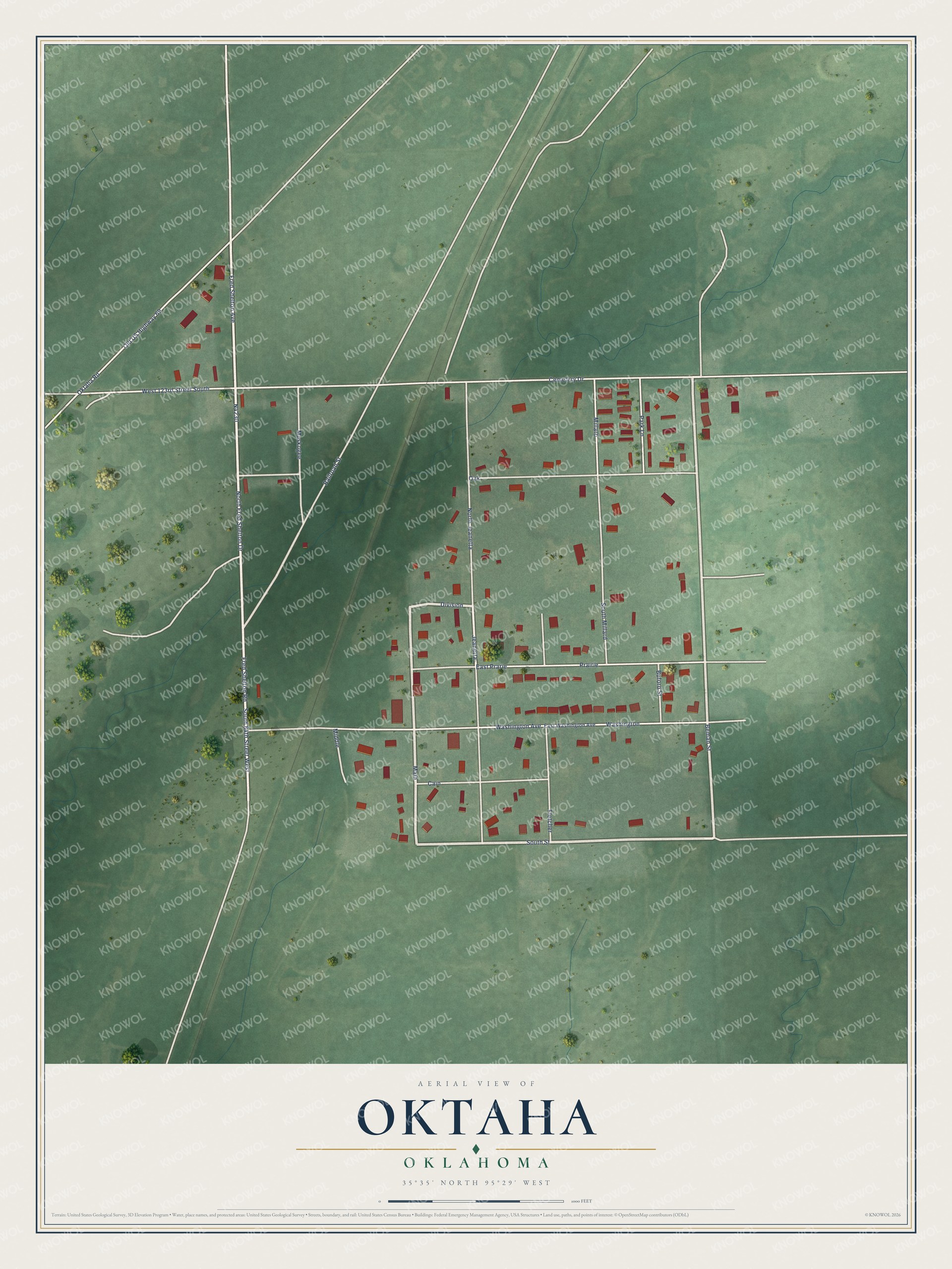 Watermarked full-map preview of Oktaha, Oklahoma