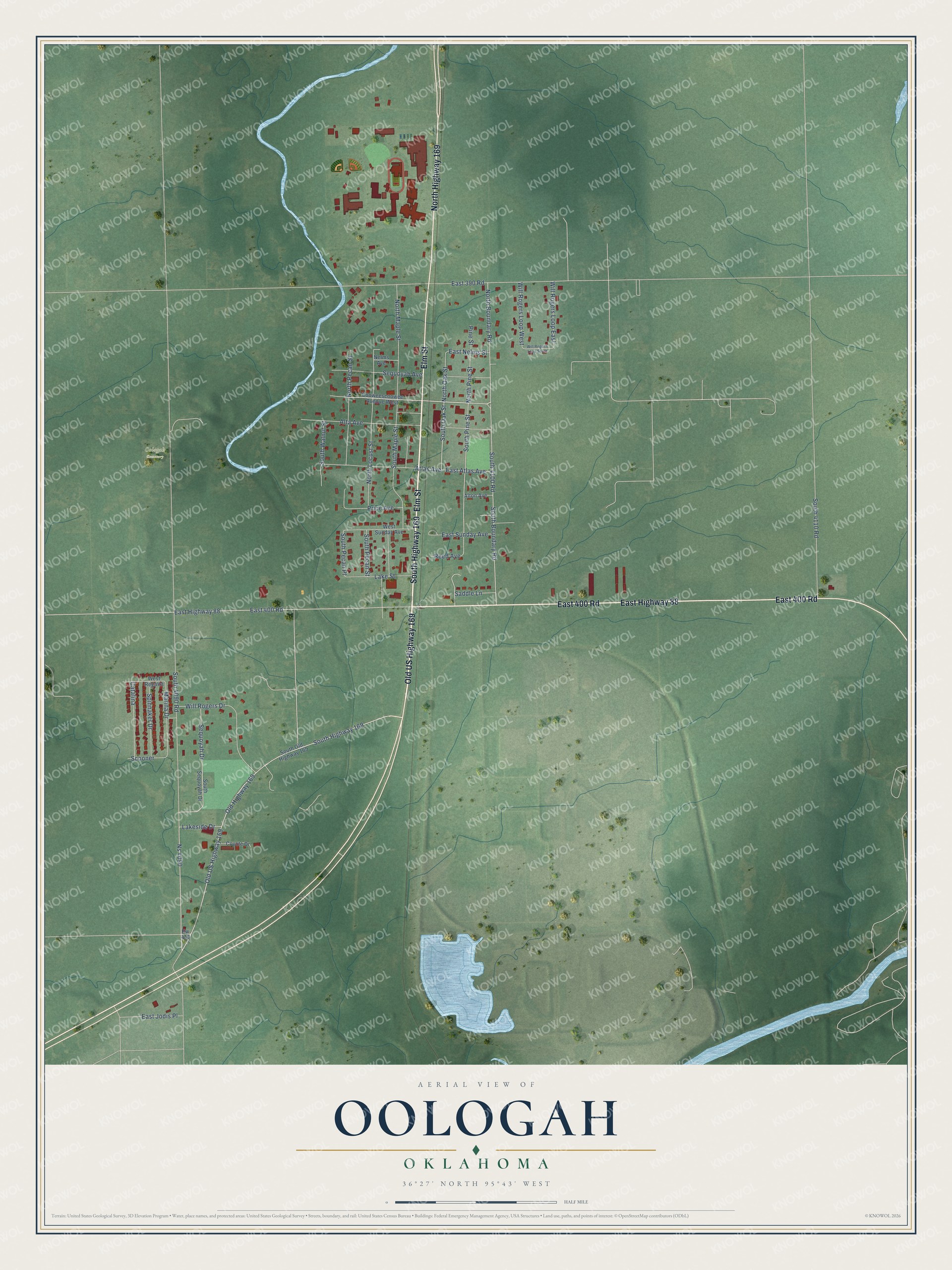 Watermarked full-map preview of Oologah, Oklahoma