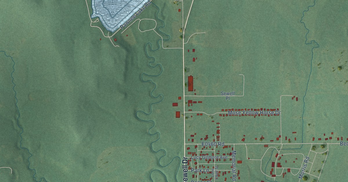 Map of Pawnee, Oklahoma in 2026