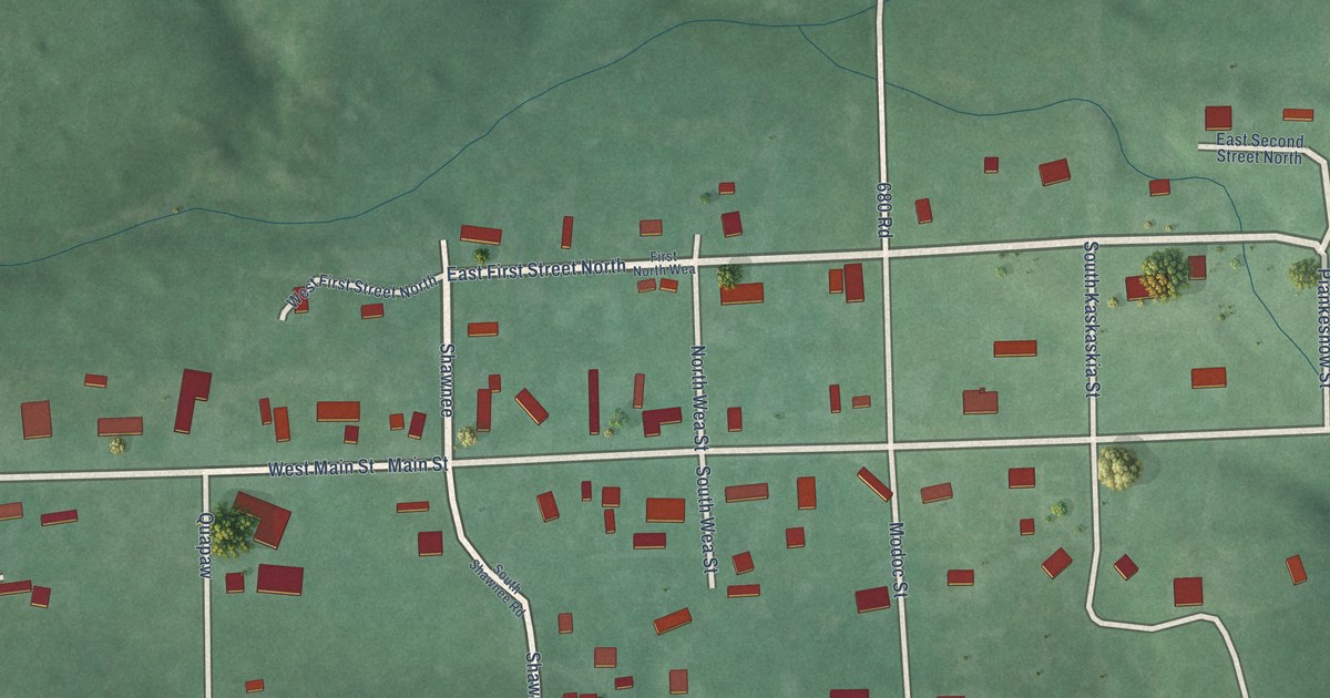Map of Peoria, Oklahoma in 2026