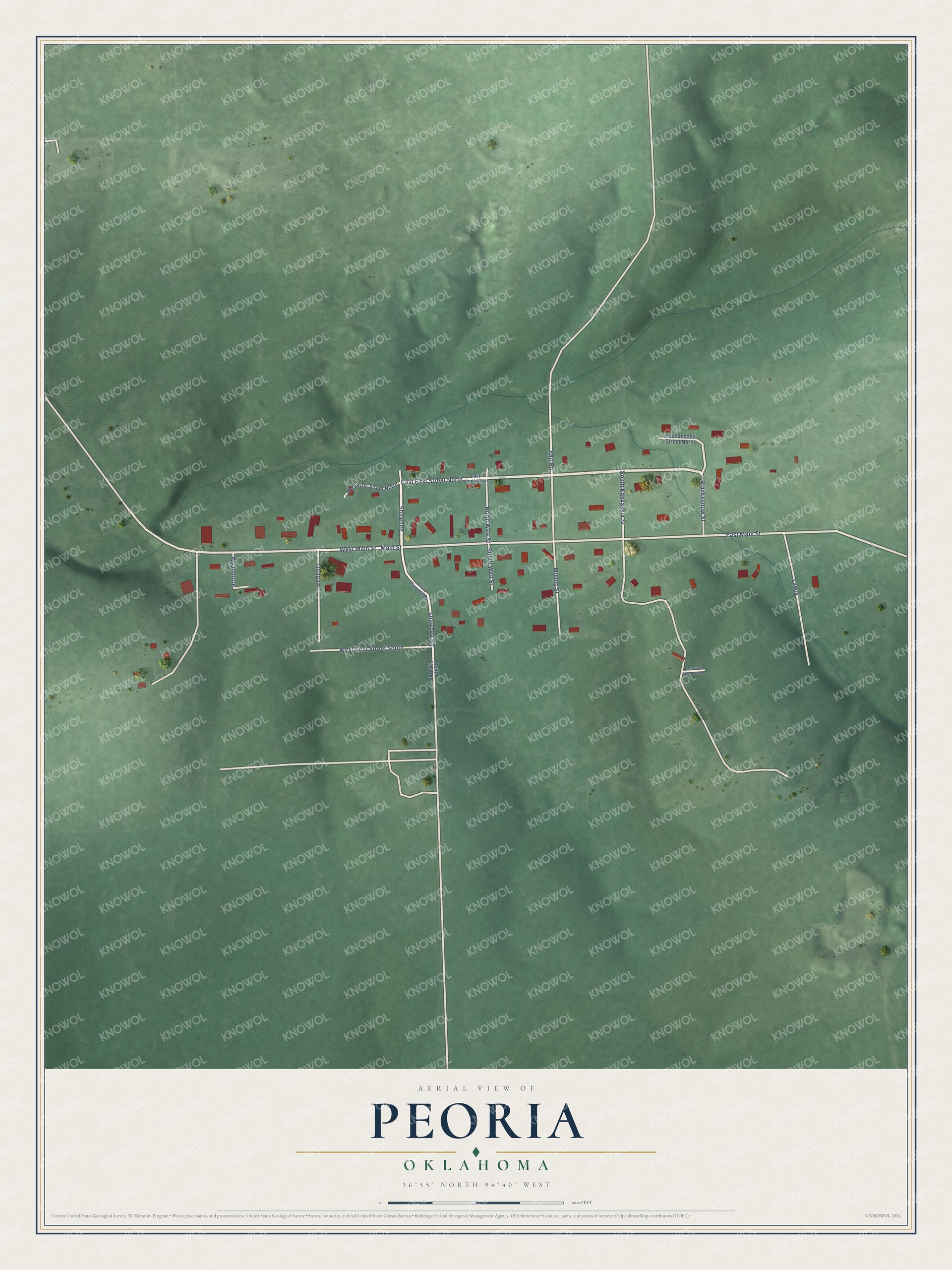Watermarked full-map preview of Peoria, Oklahoma