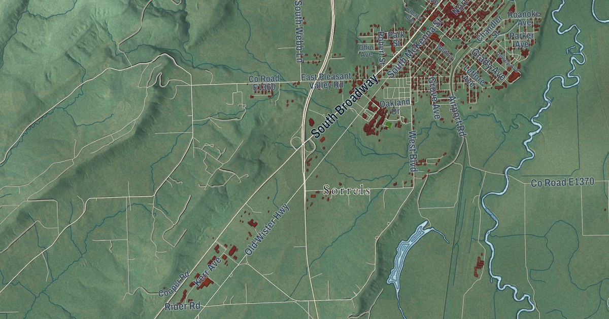 Map of Poteau, Oklahoma in 2026