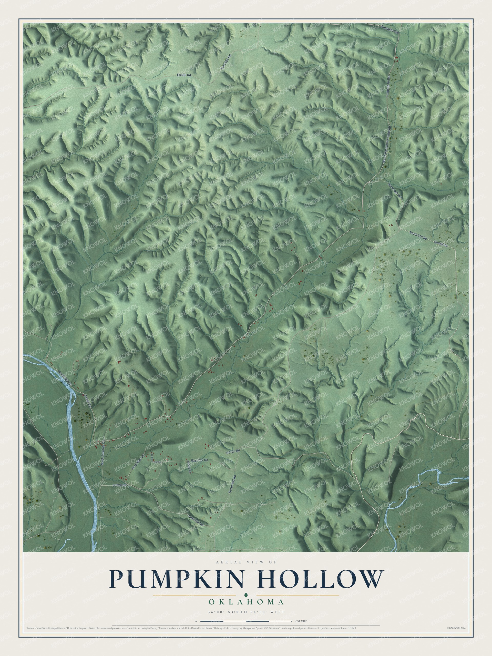 Watermarked full-map preview of Pumpkin Hollow, Oklahoma