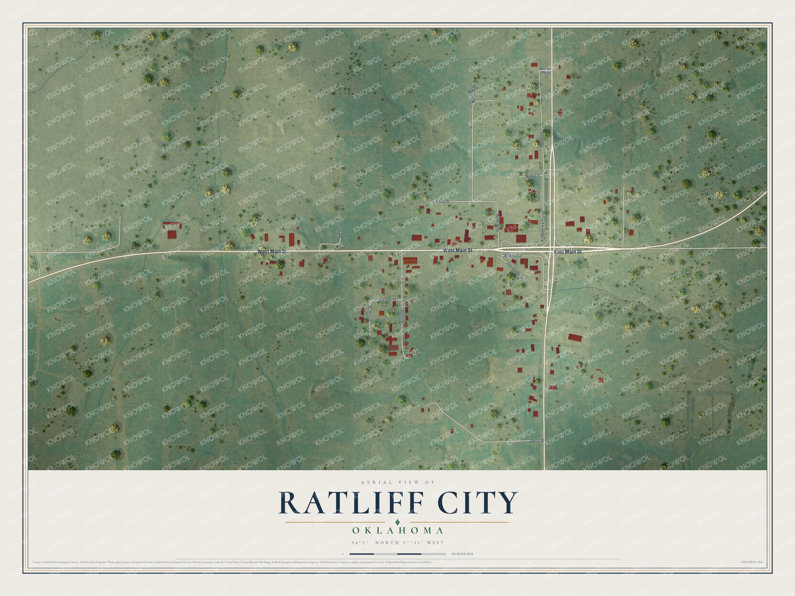 Watermarked full-map preview of Ratliff City, Oklahoma