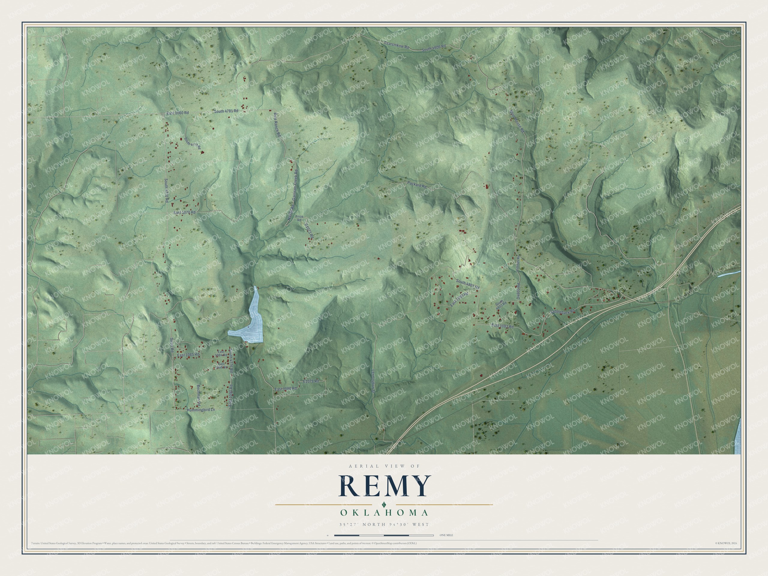 Watermarked full-map preview of Remy, Oklahoma
