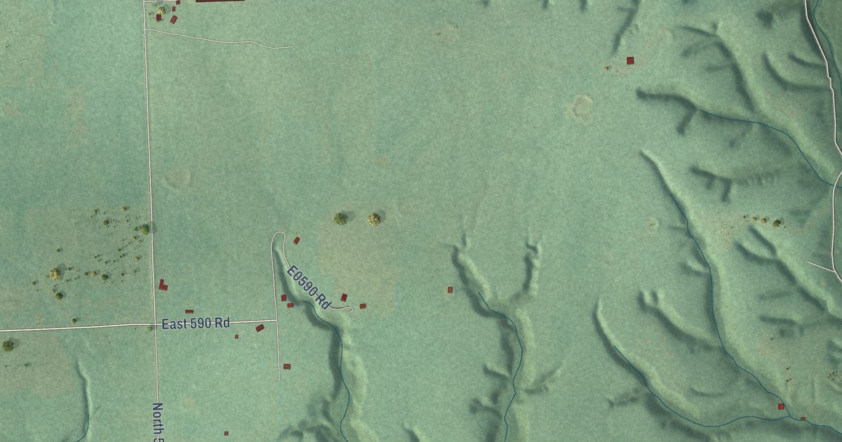 Map of Rocky Ford, Oklahoma in 2026