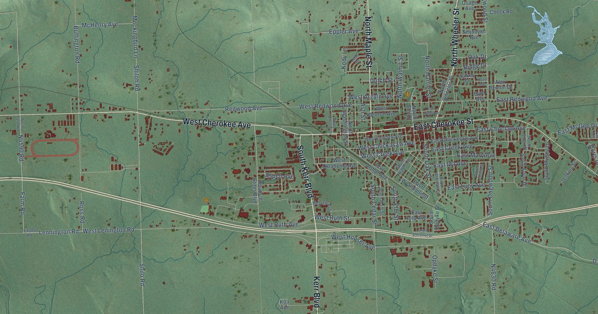 Map of Sallisaw, Oklahoma in 2026