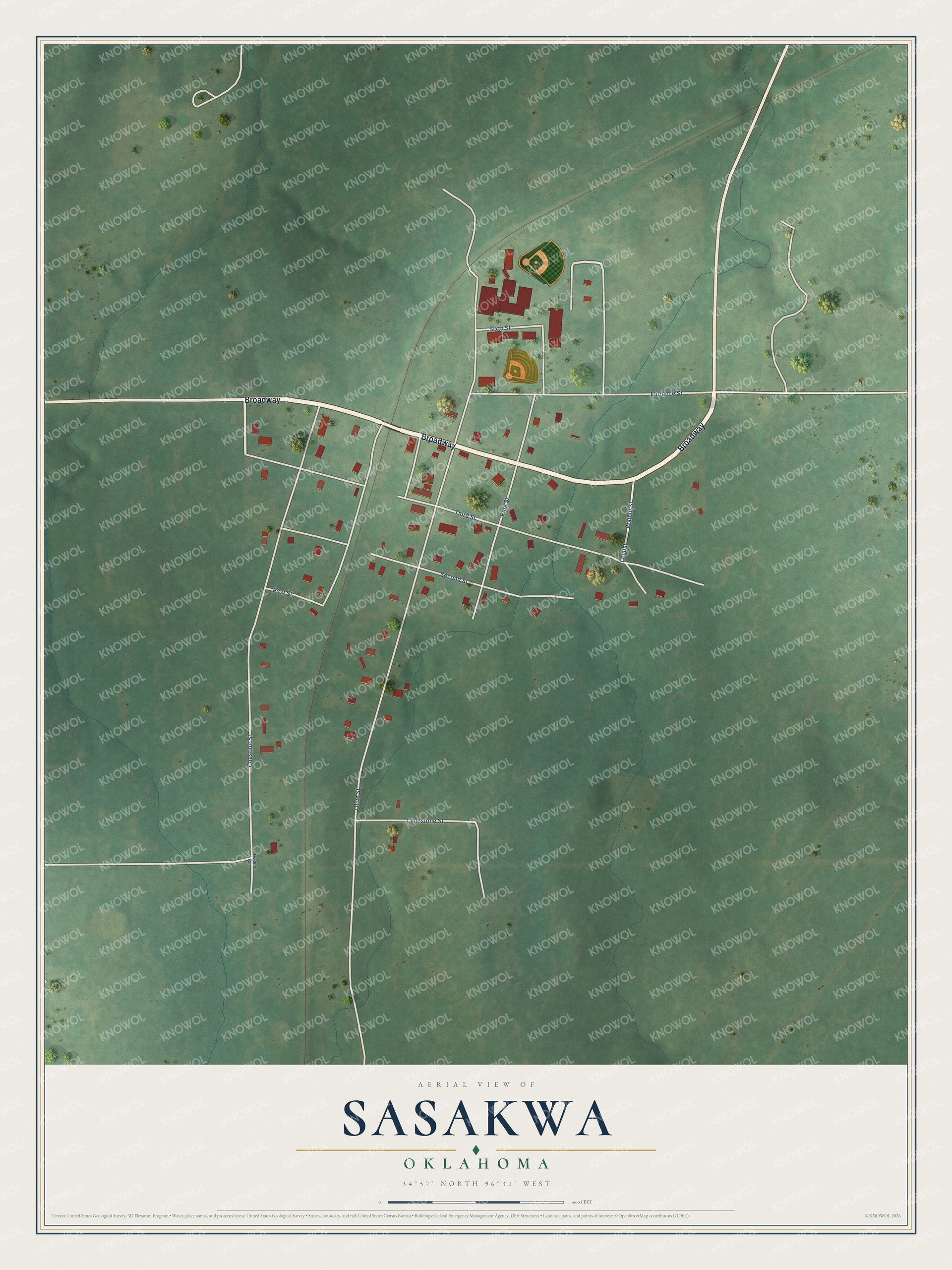 Watermarked full-map preview of Sasakwa, Oklahoma