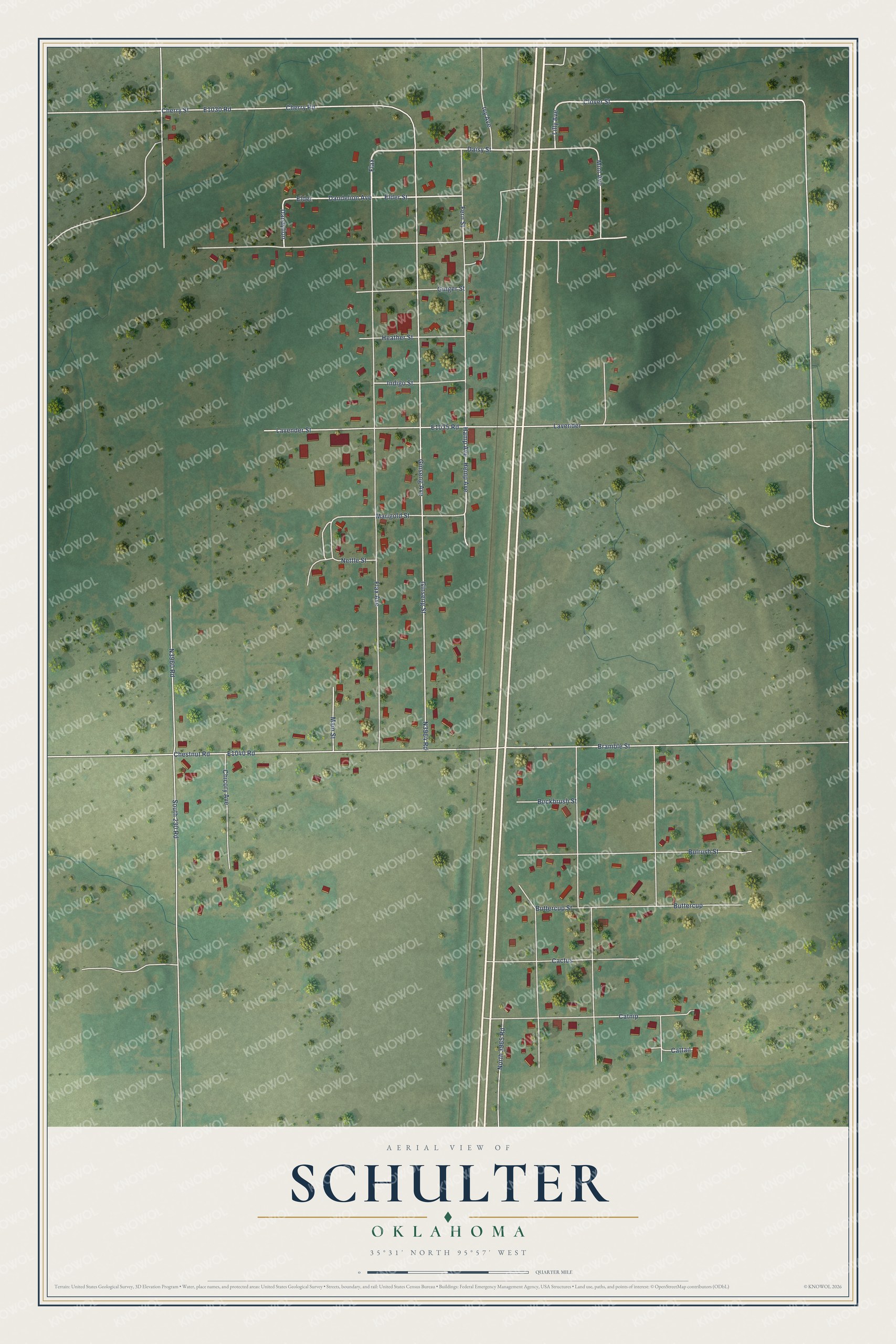 Watermarked full-map preview of Schulter, Oklahoma