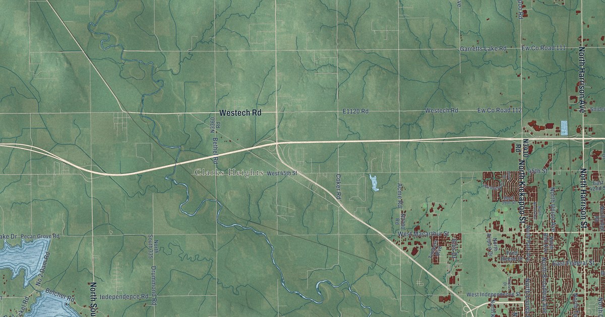 Map of Shawnee, Oklahoma in 2026