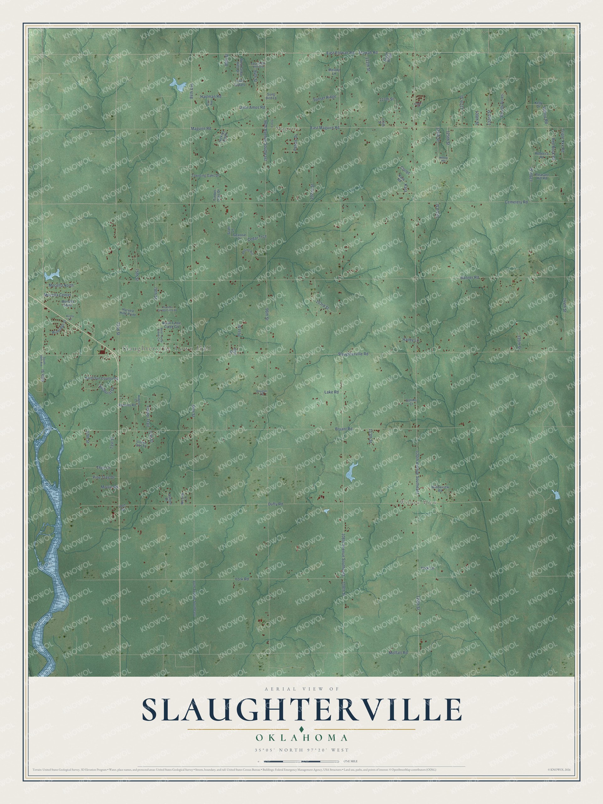 Watermarked full-map preview of Slaughterville, Oklahoma