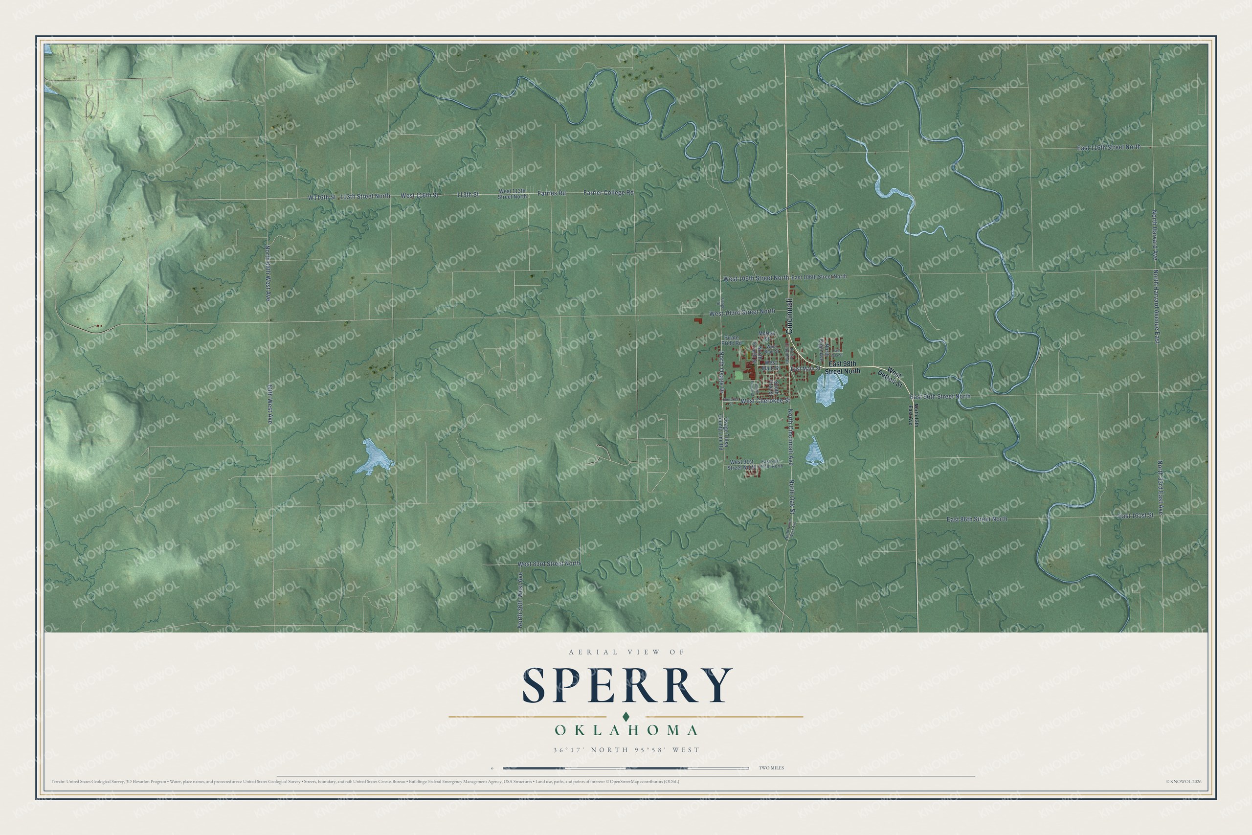 Watermarked full-map preview of Sperry, Oklahoma