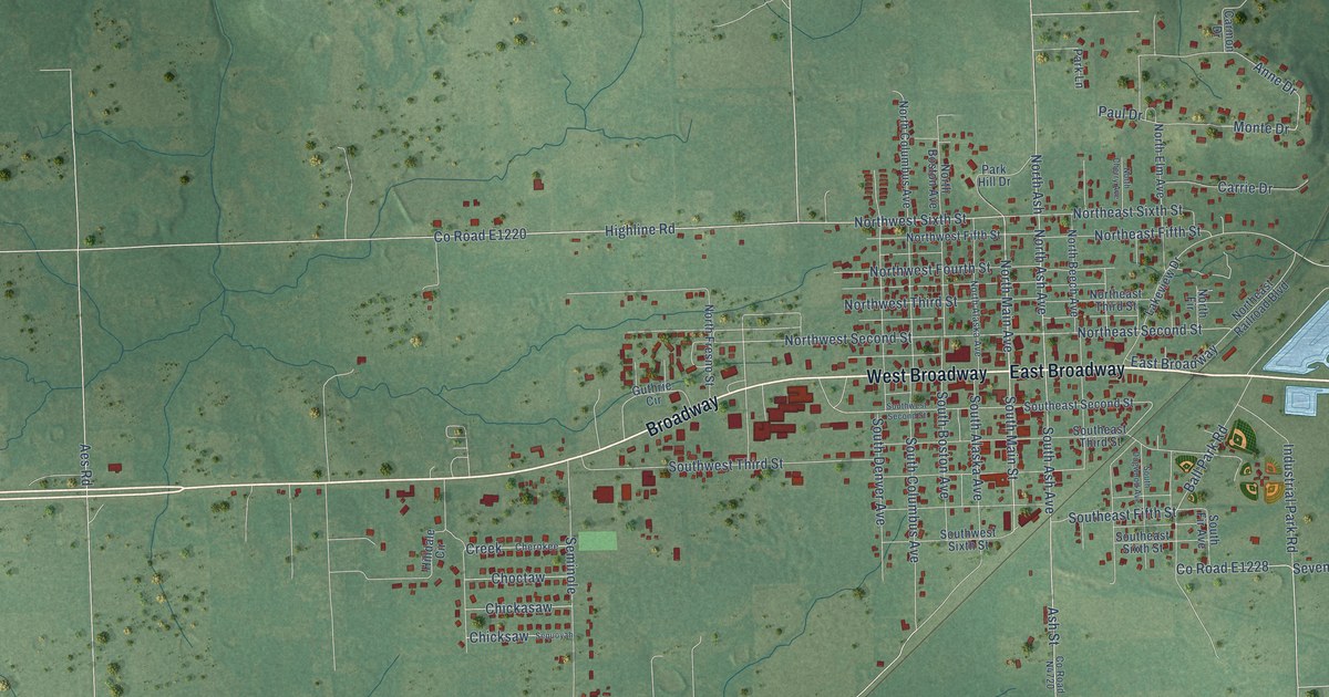 Map of Spiro, Oklahoma in 2026