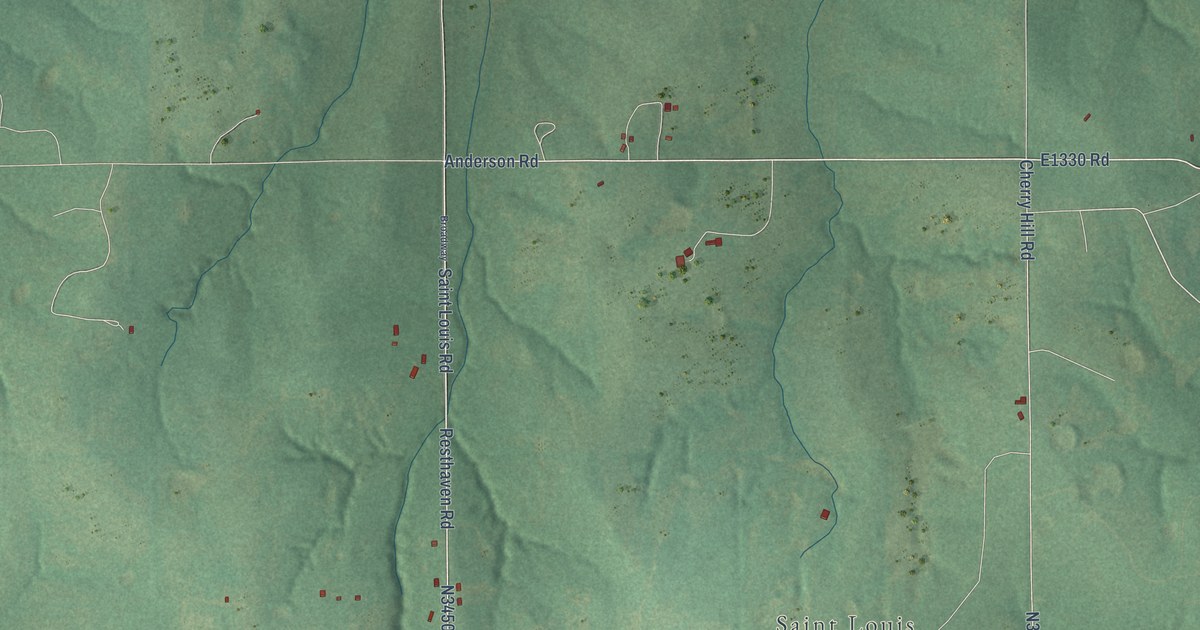 Map of St. Louis, Oklahoma in 2026