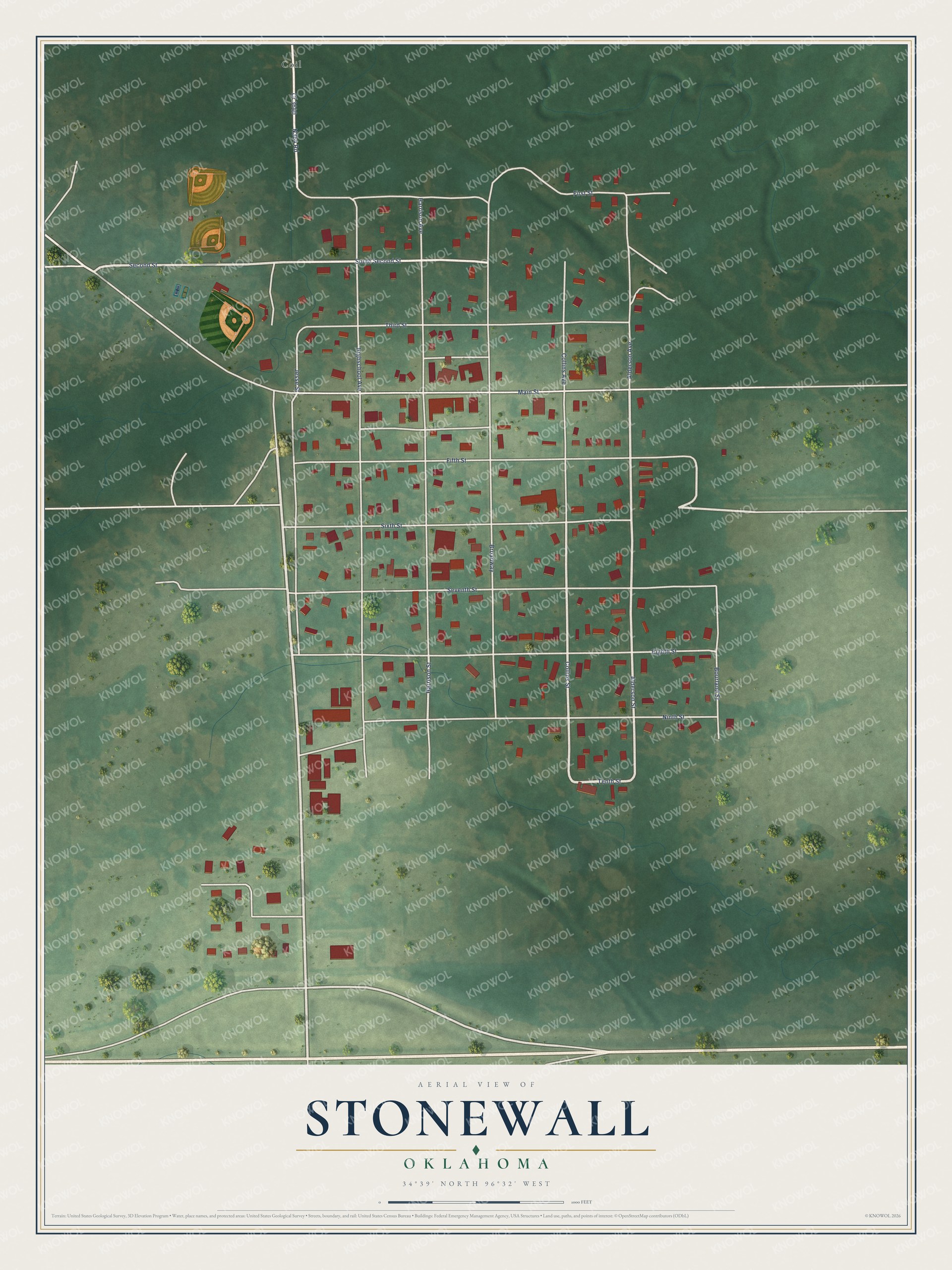 Watermarked full-map preview of Stonewall, Oklahoma