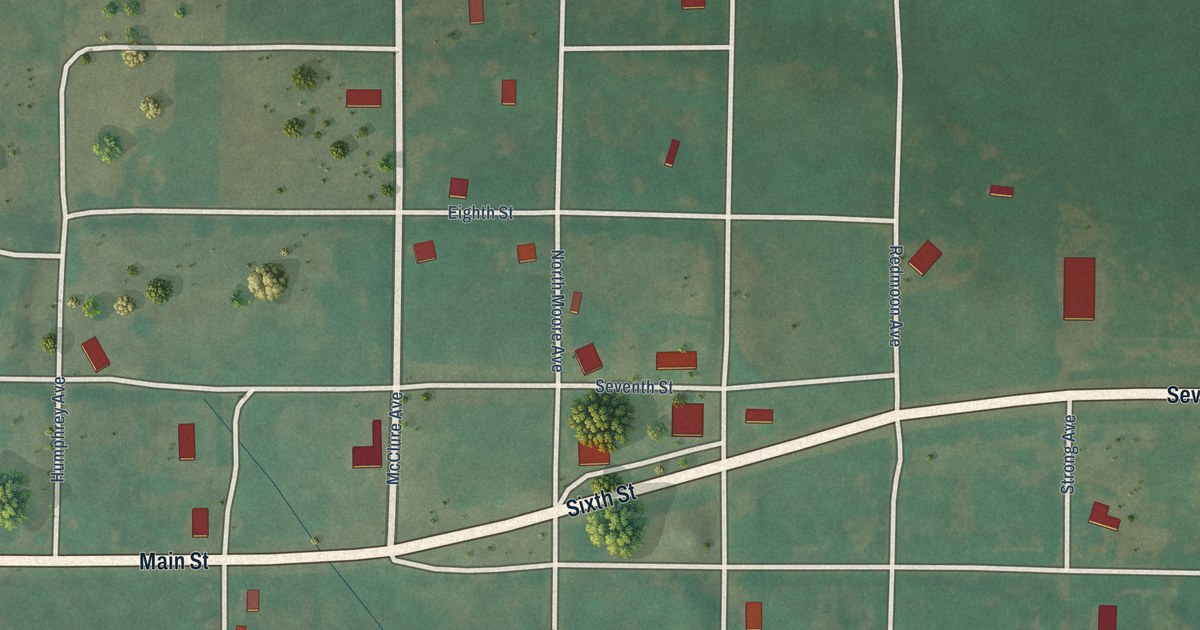 Map of Strong City, Oklahoma in 2026