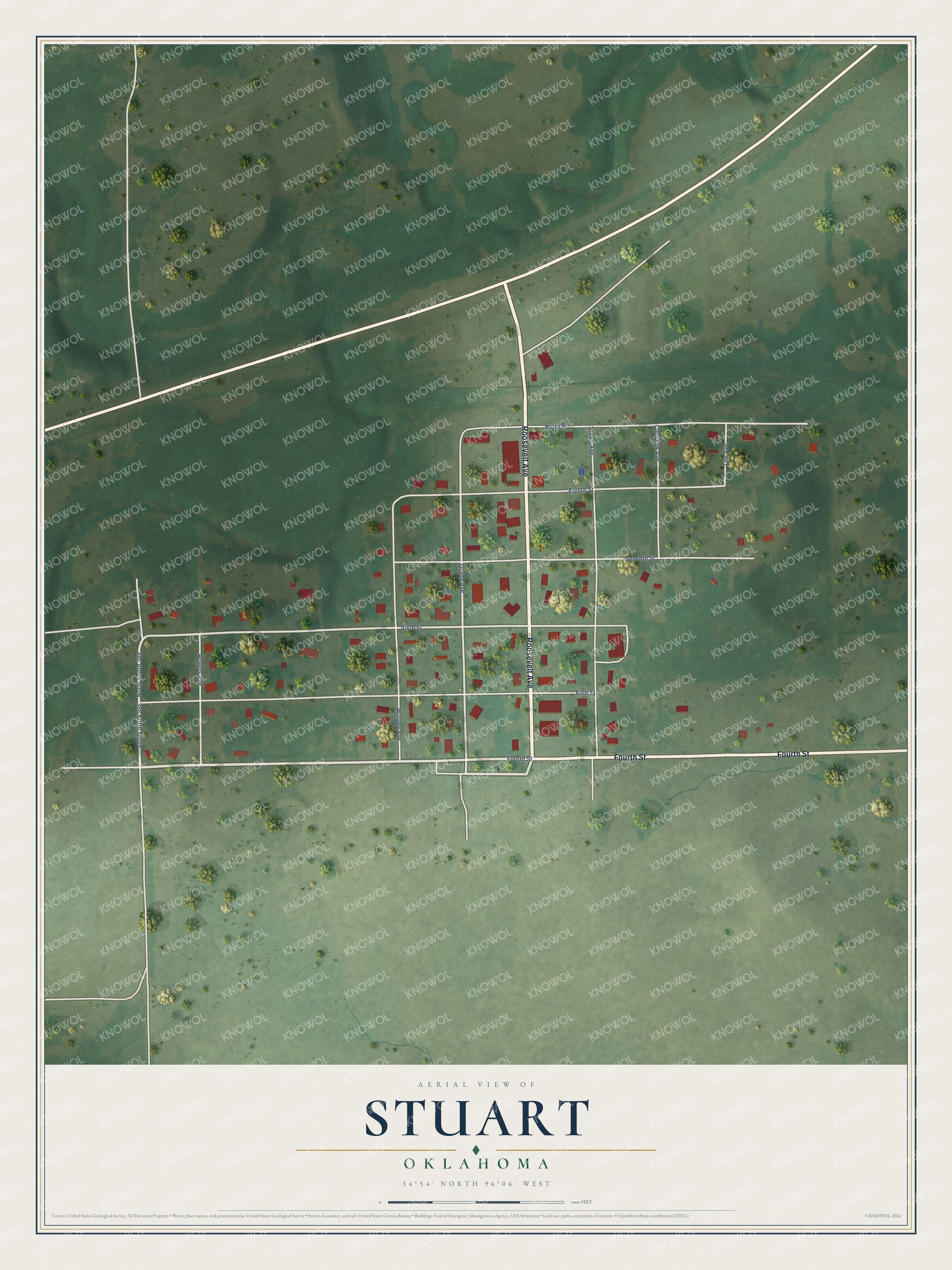 Watermarked full-map preview of Stuart, Oklahoma