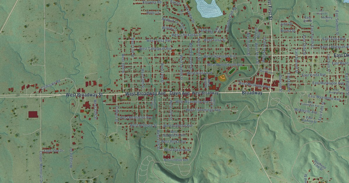 Map of Sulphur, Oklahoma in 2026