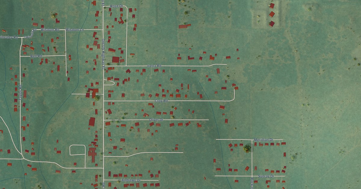 Map of Sunray, Oklahoma in 2026