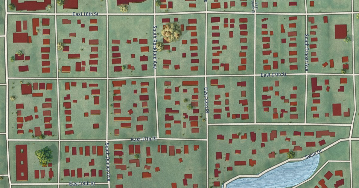 Detailed Map of Swan Lake, Oklahoma