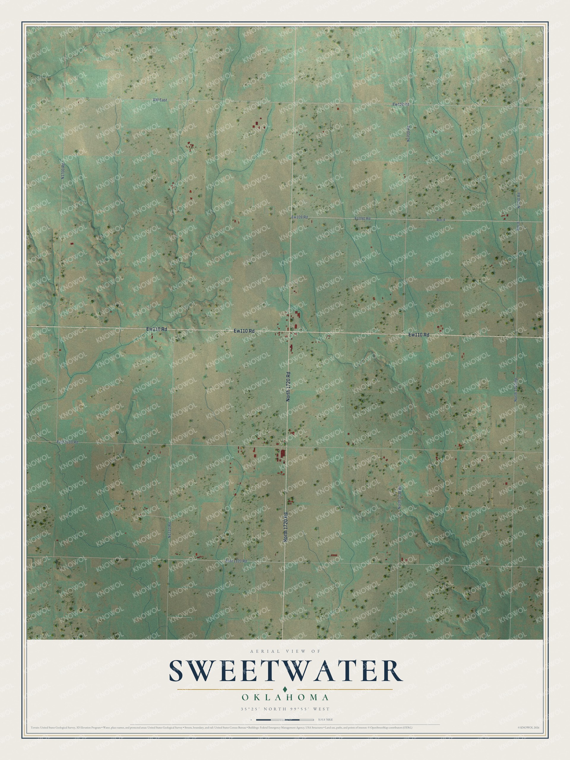 Watermarked full-map preview of Sweetwater, Oklahoma