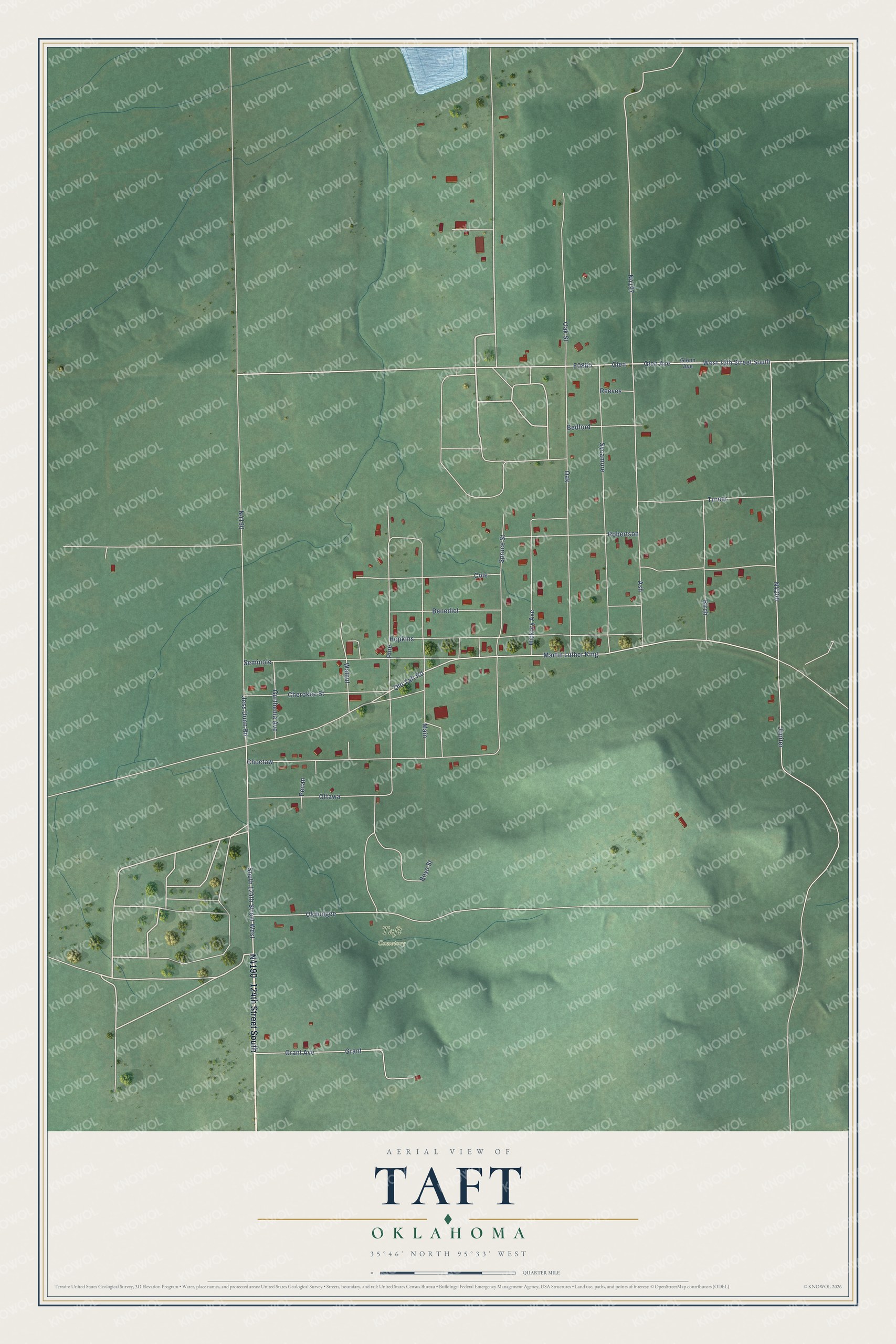 Watermarked full-map preview of Taft, Oklahoma