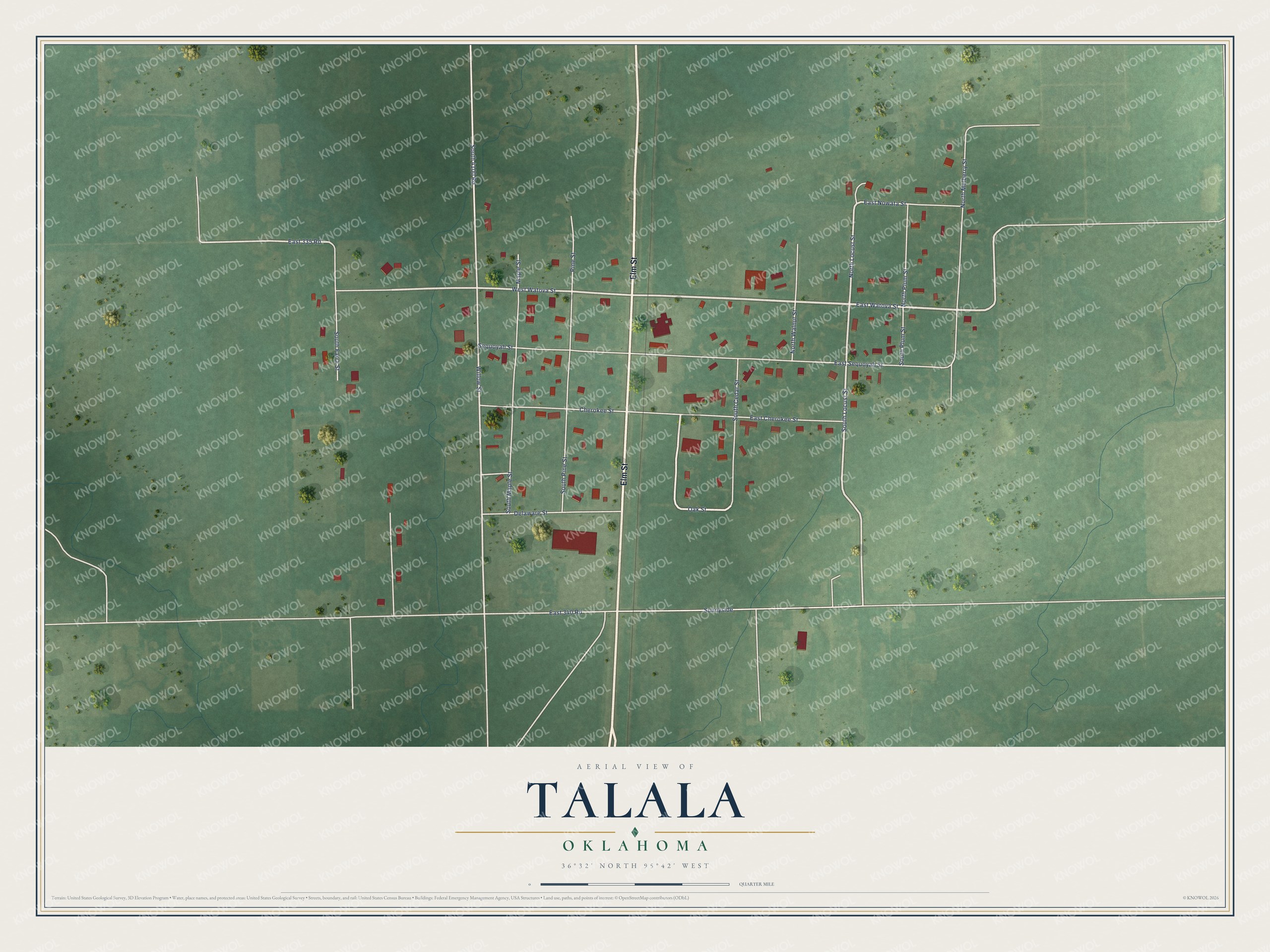 Watermarked full-map preview of Talala, Oklahoma