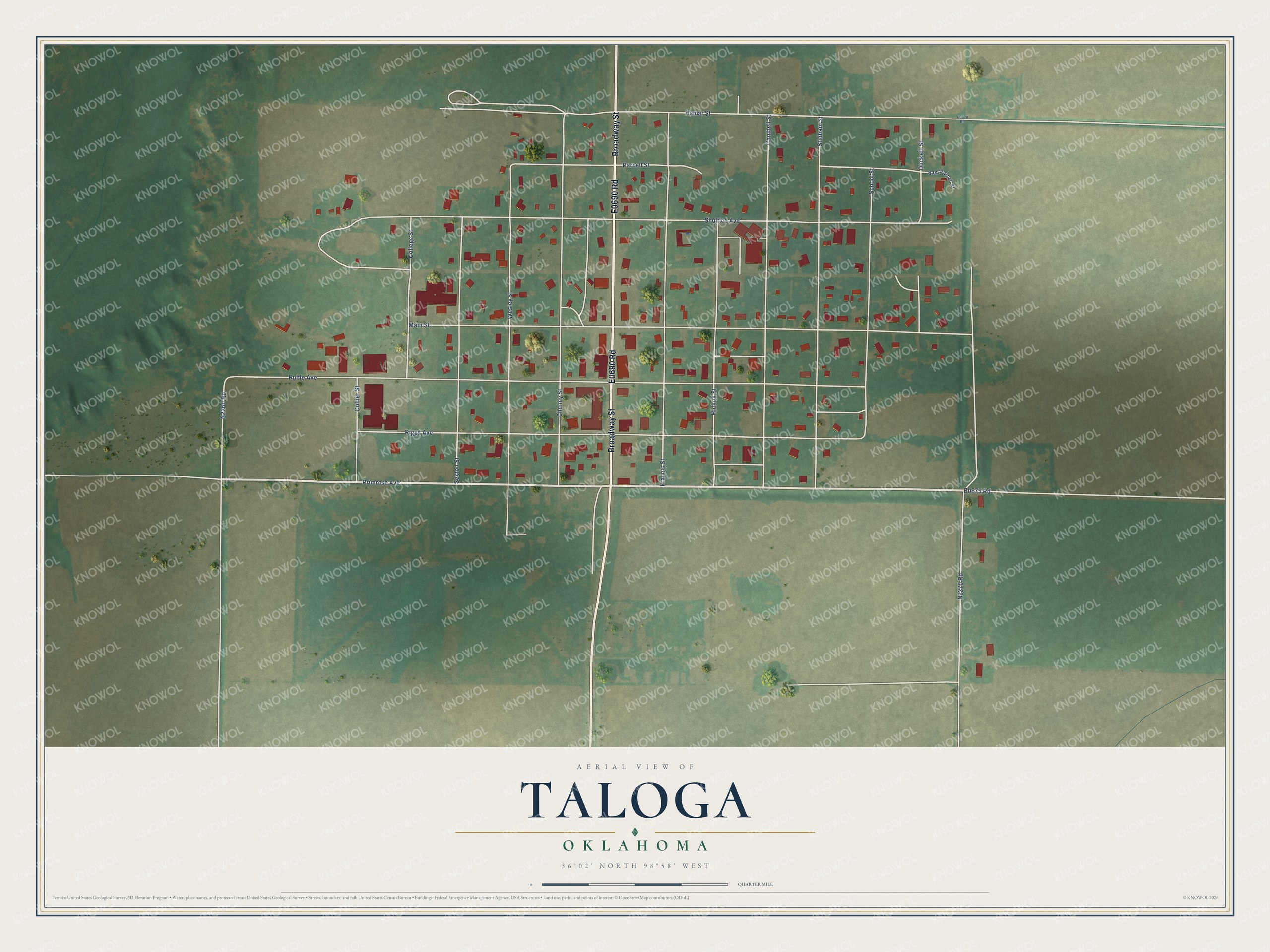 Watermarked full-map preview of Taloga, Oklahoma