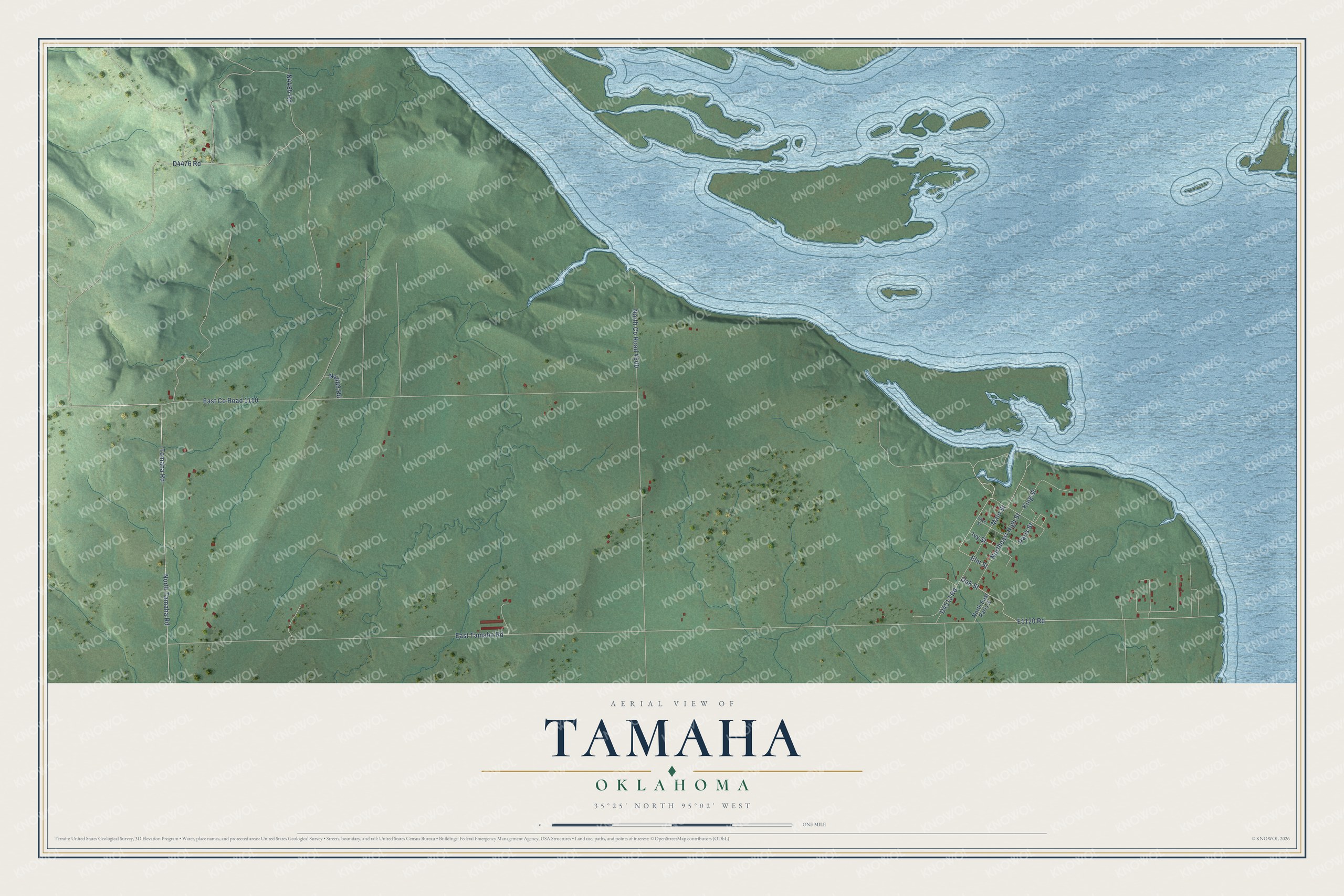 Watermarked full-map preview of Tamaha, Oklahoma