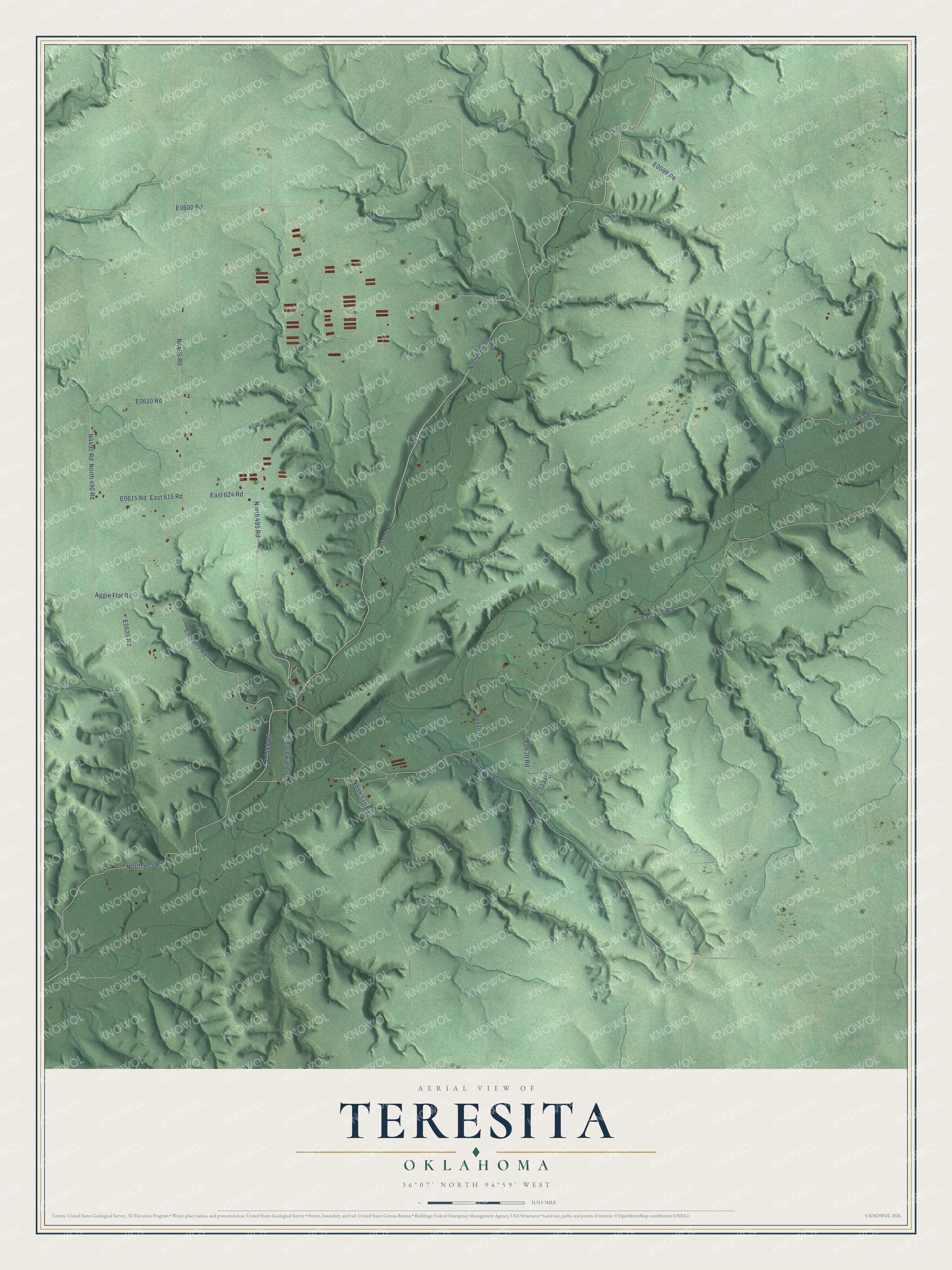 Watermarked full-map preview of Teresita, Oklahoma