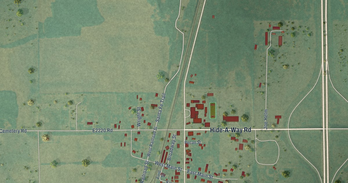 Map of Thackerville, Oklahoma in 2026