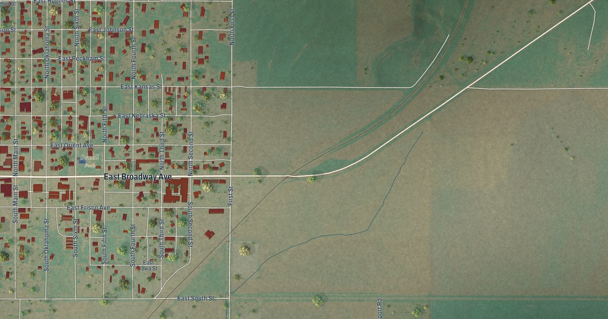 Map of Thomas, Oklahoma in 2026