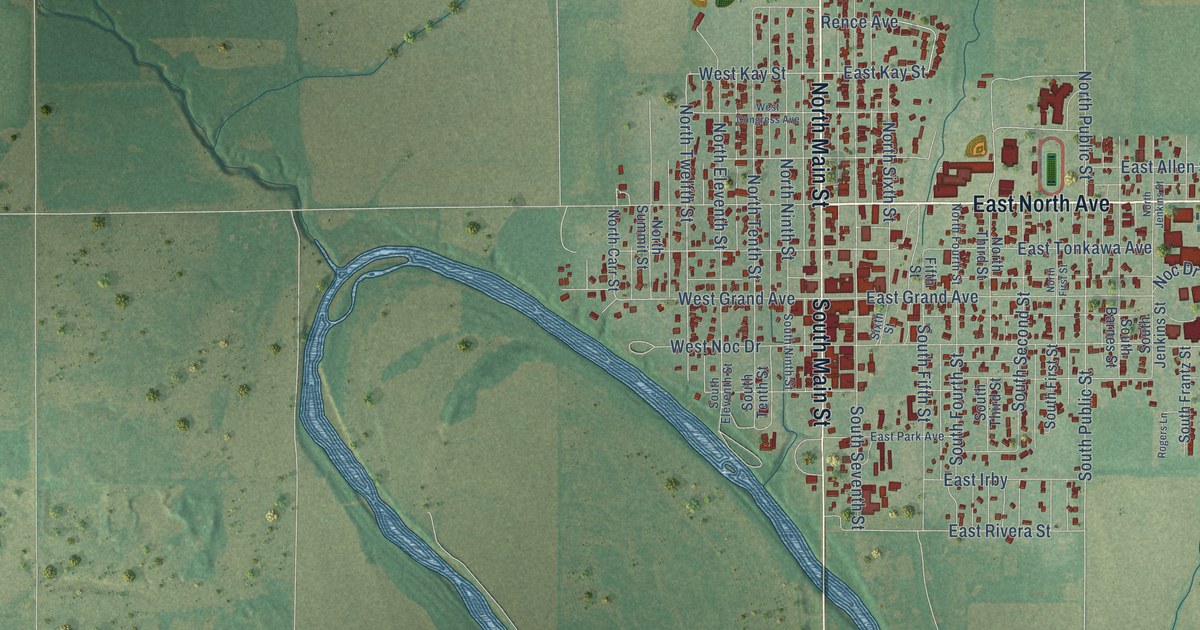 Map of Tonkawa, Oklahoma in 2026