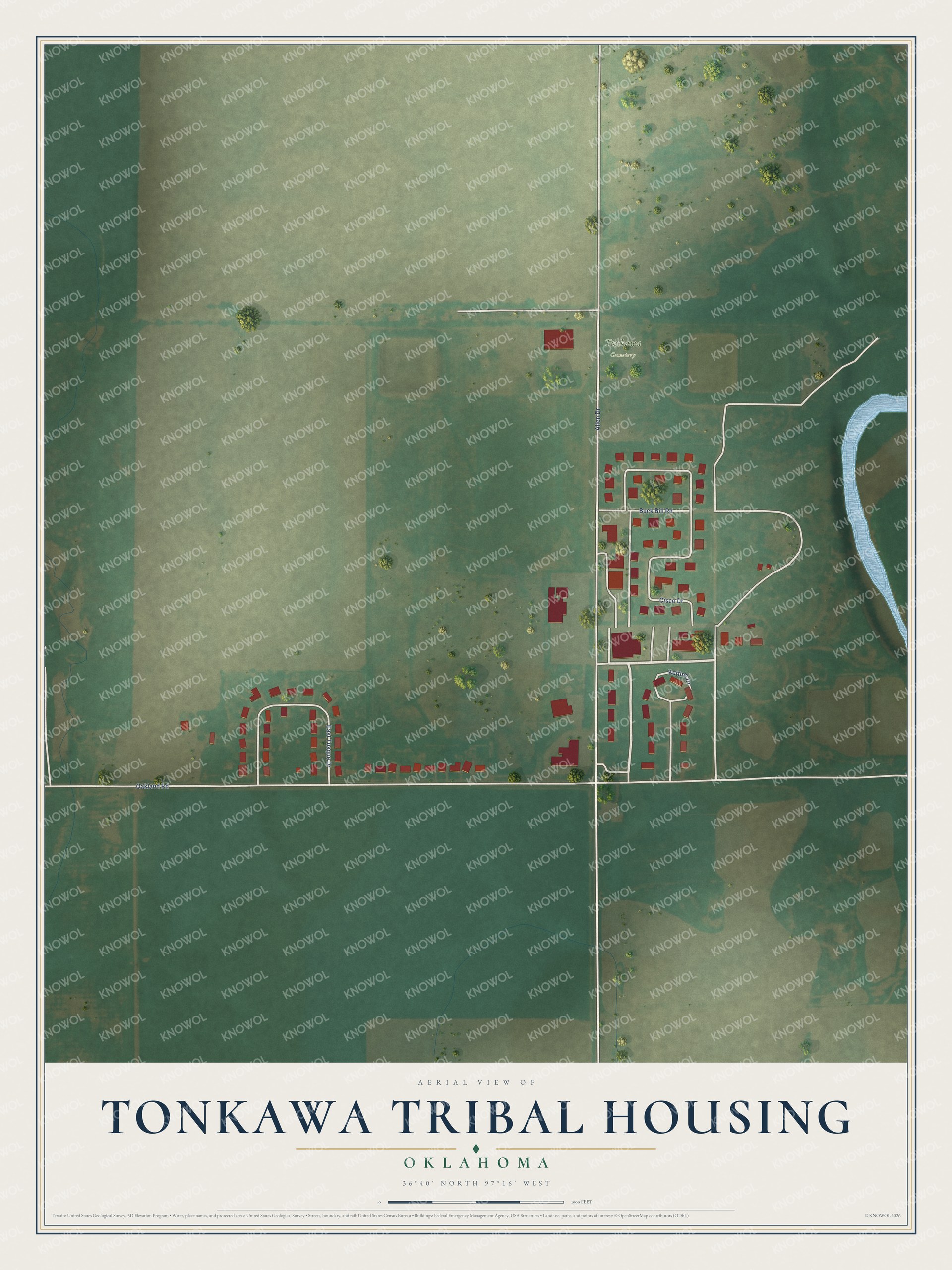 Watermarked full-map preview of Tonkawa Tribal Housing, Oklahoma