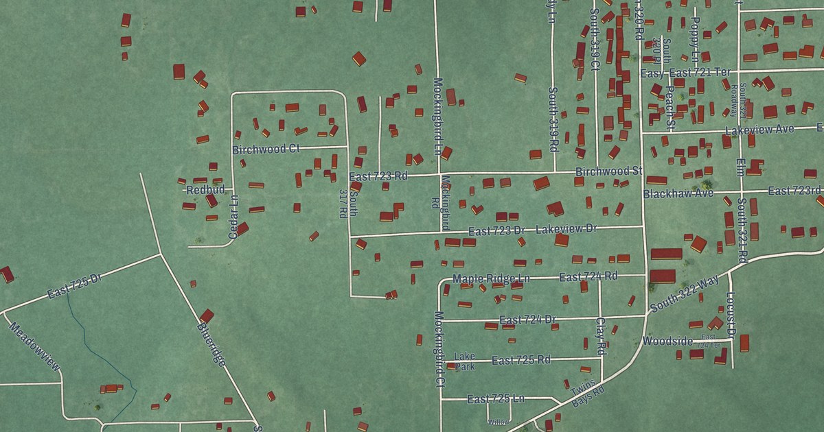 Map of Toppers, Oklahoma in 2026